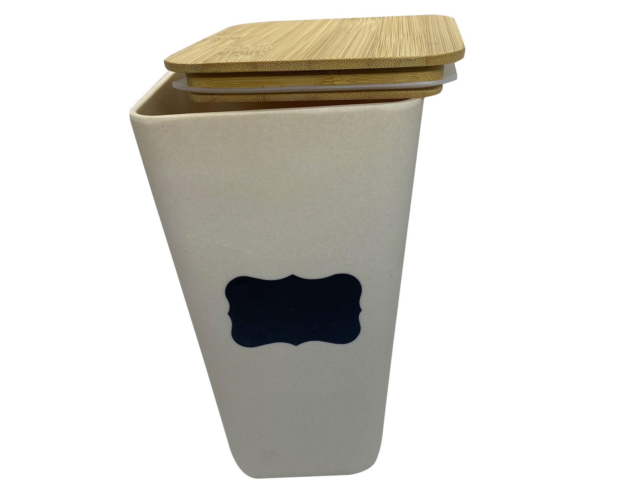Canister 21 cm Bio Bamboo blanco/madera-1