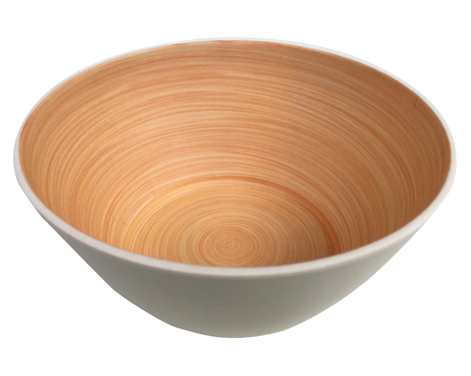 Bowl Redondo 15x7 cm Wood blanco y madera-0