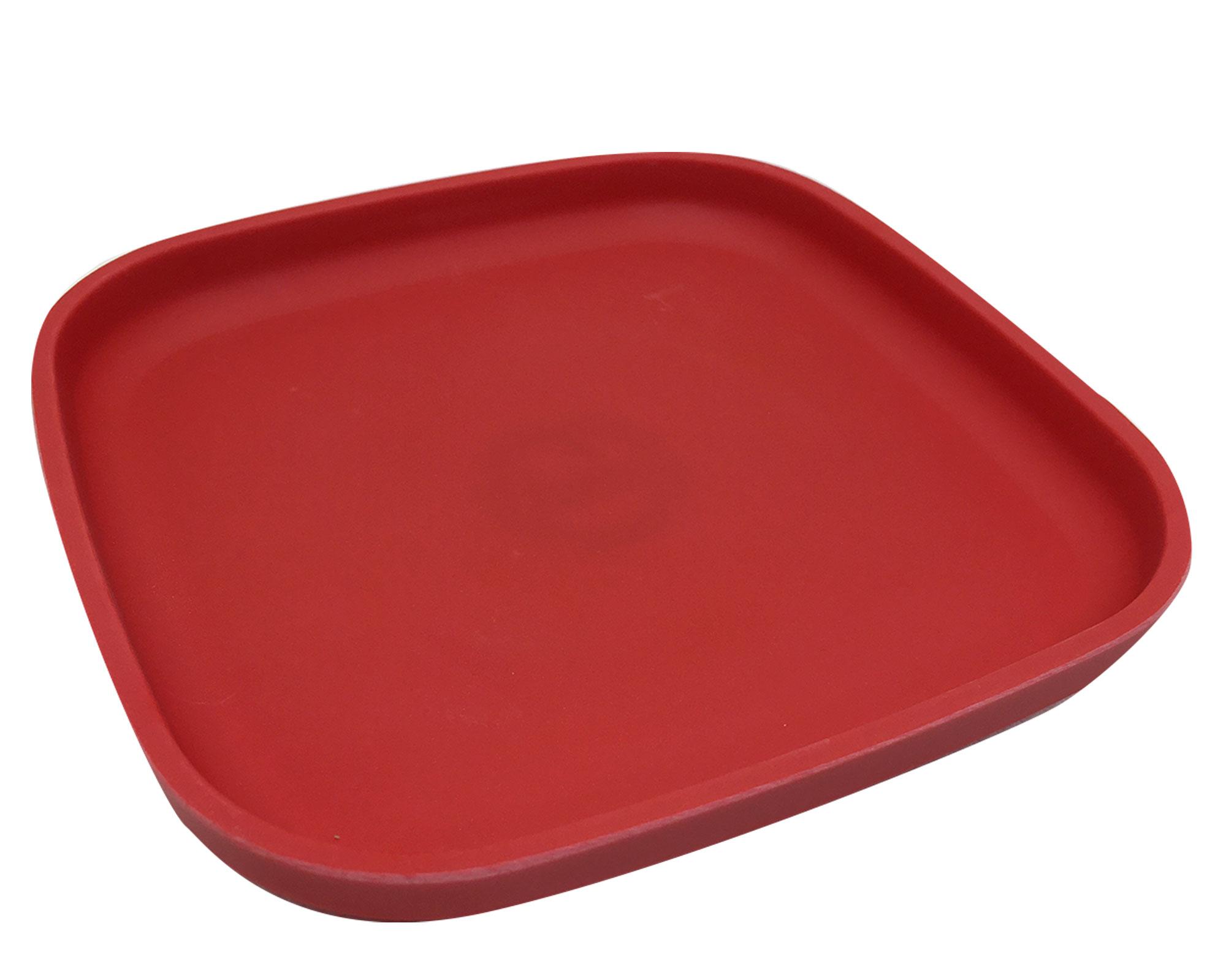 Plato cuadrado 18x18 cm Cuadrado rojo-1