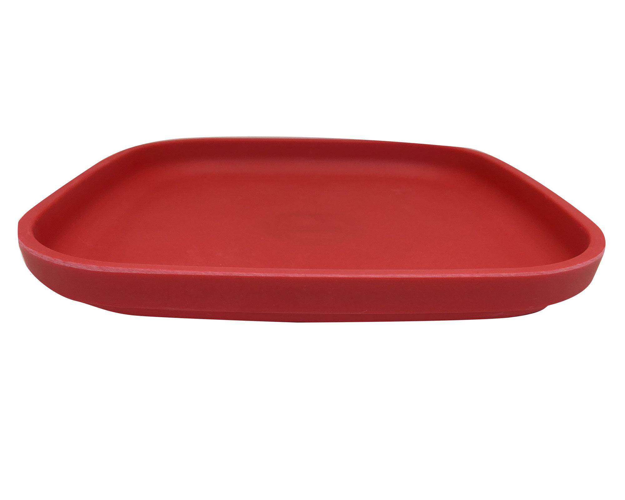 Plato cuadrado 18x18 cm Cuadrado rojo-0