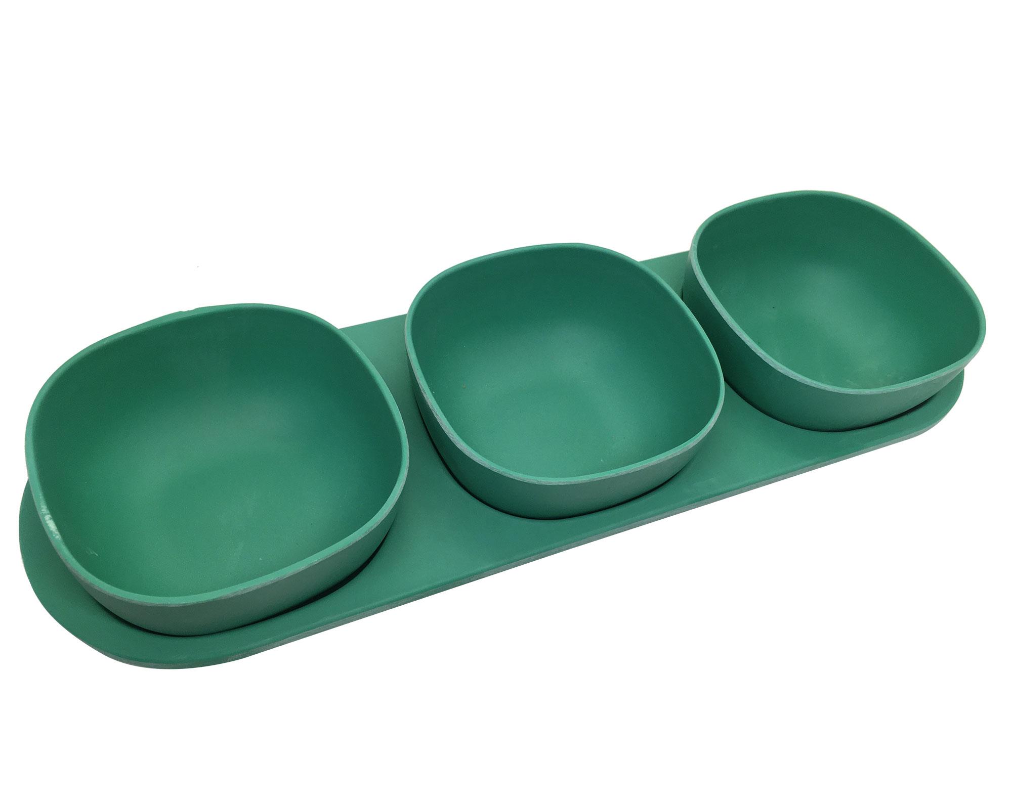 Set de cocktail Snack con 3 divisiones verde-1