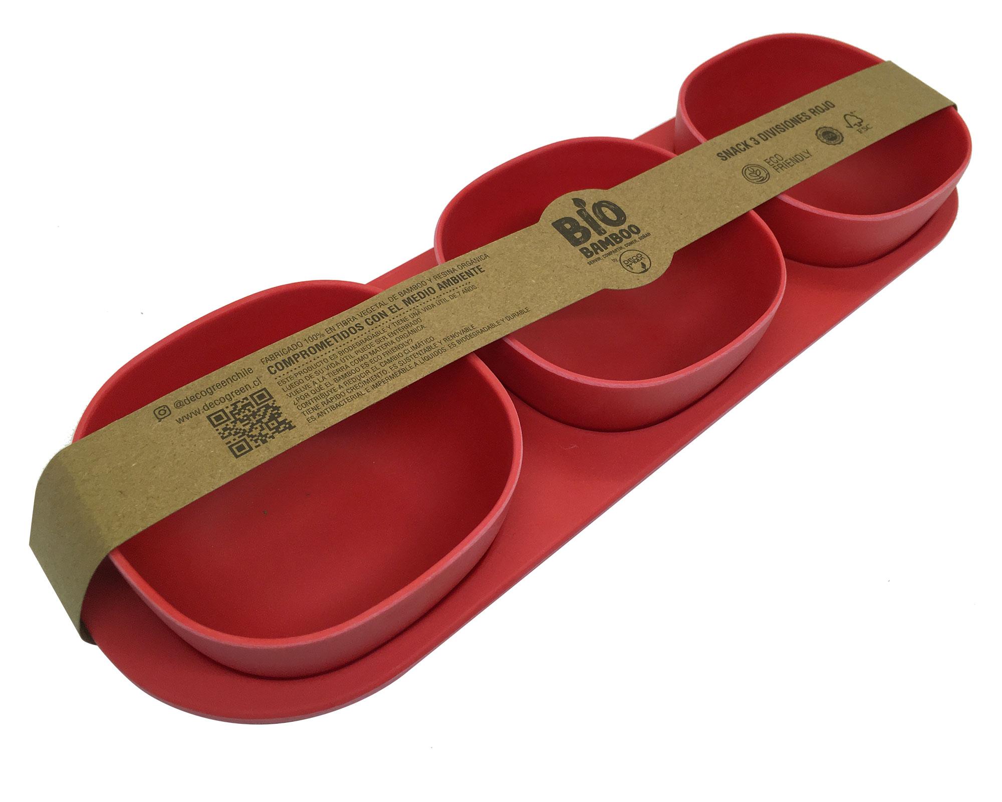 Set 3 Divisores snacks 10x32 cm Bird rojo-2