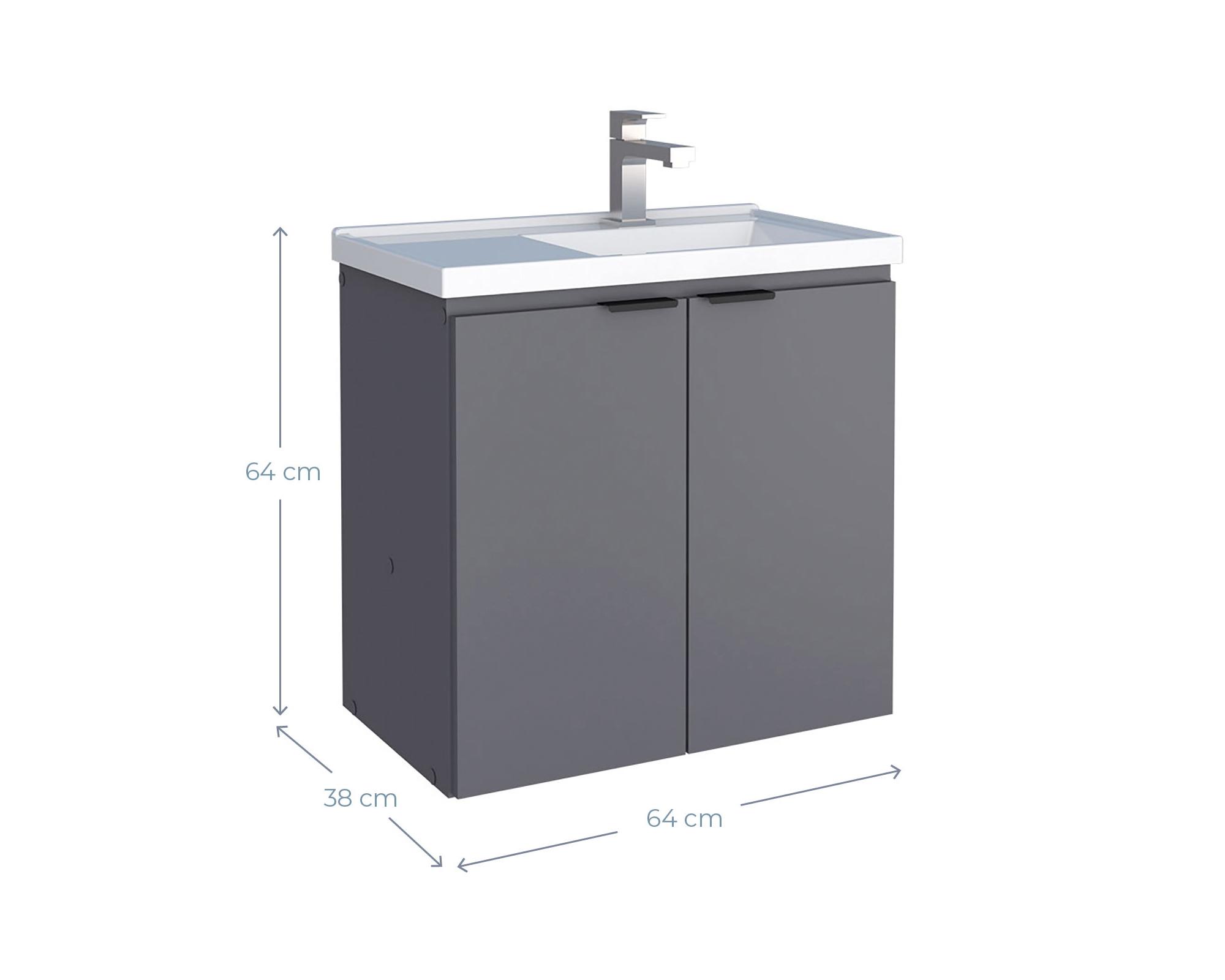 Mueble vanitorio 64 cm Aster gris-4