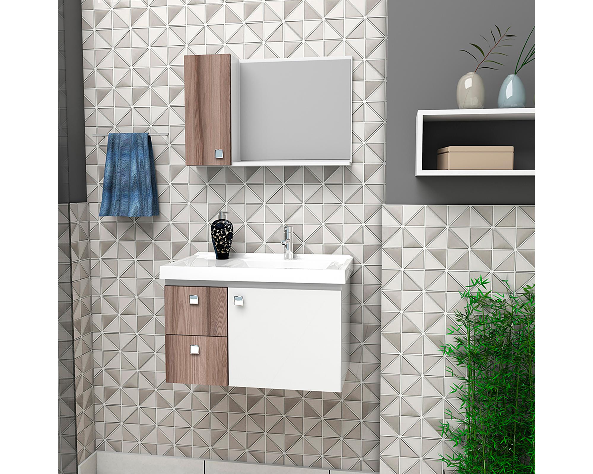 Mueble vanitorio 62 cm Moara blanco/café-3