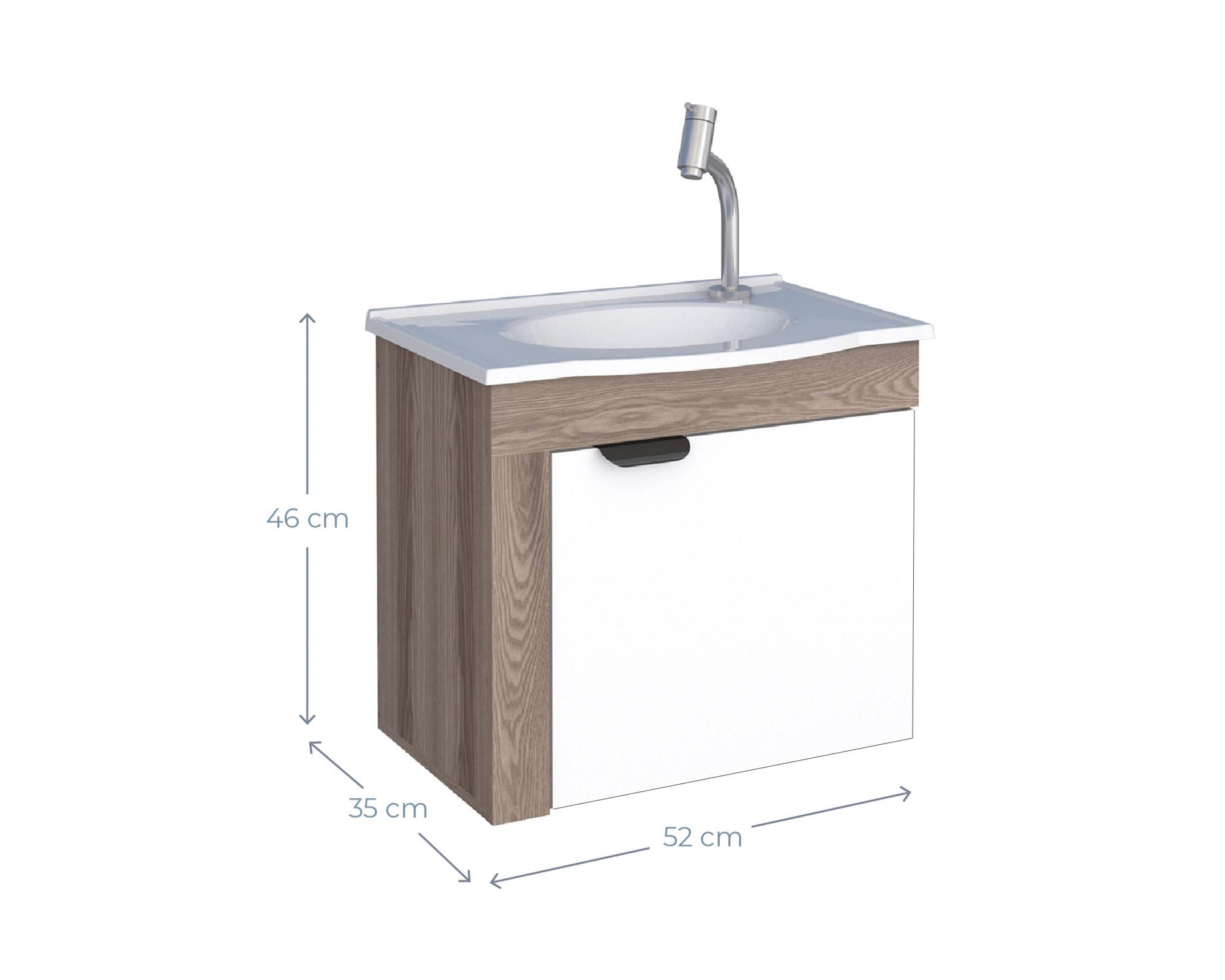 Mueble vanitorio 52 cm Jasmim café/blanco-3