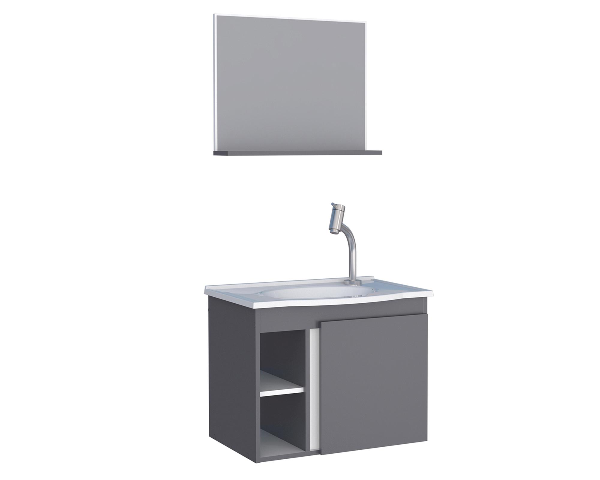 Mueble vanitorio 52 cm + espejo Safira gris-0