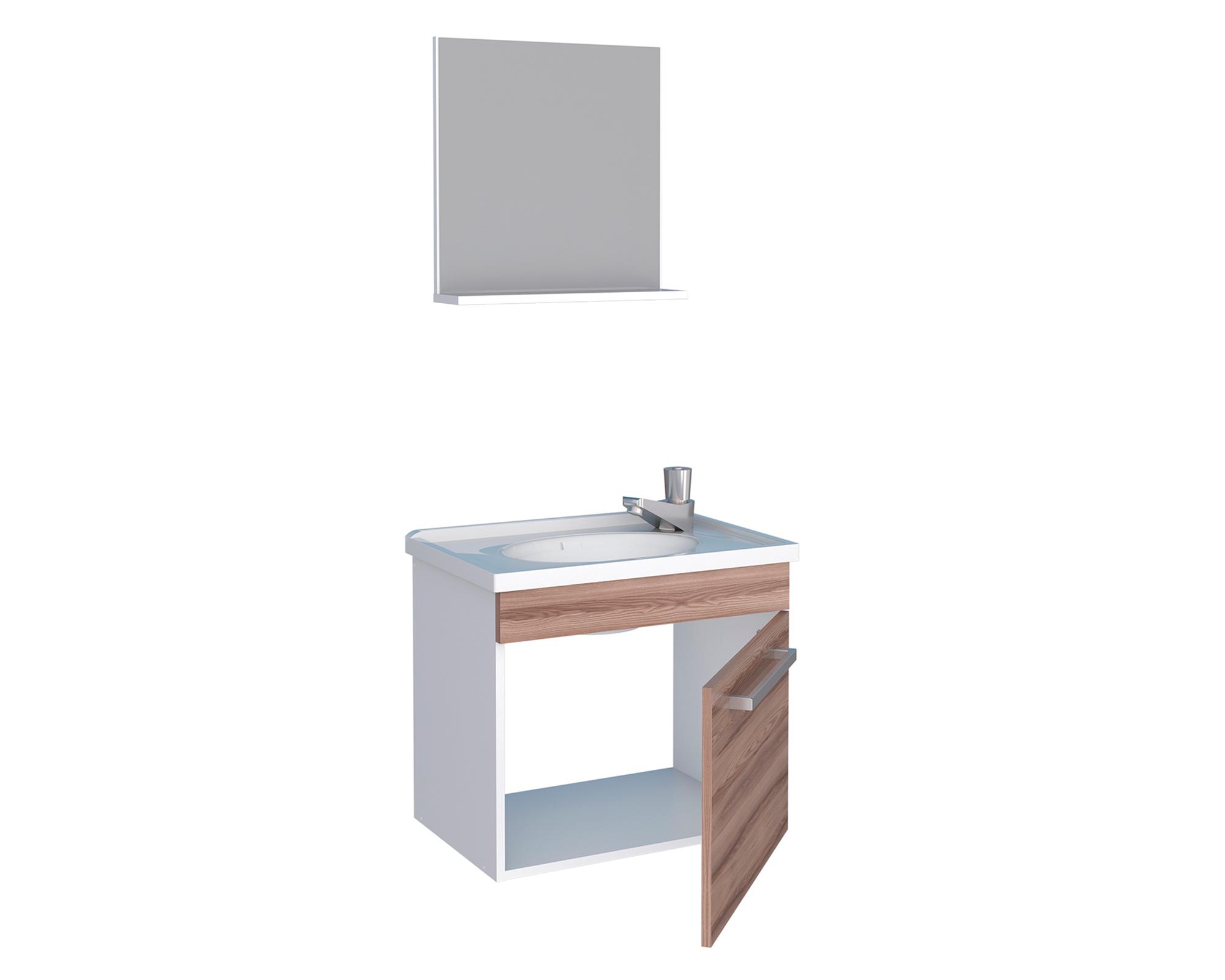 Mueble vanitorio 47 cm + espejo Ágata café/blanco-1
