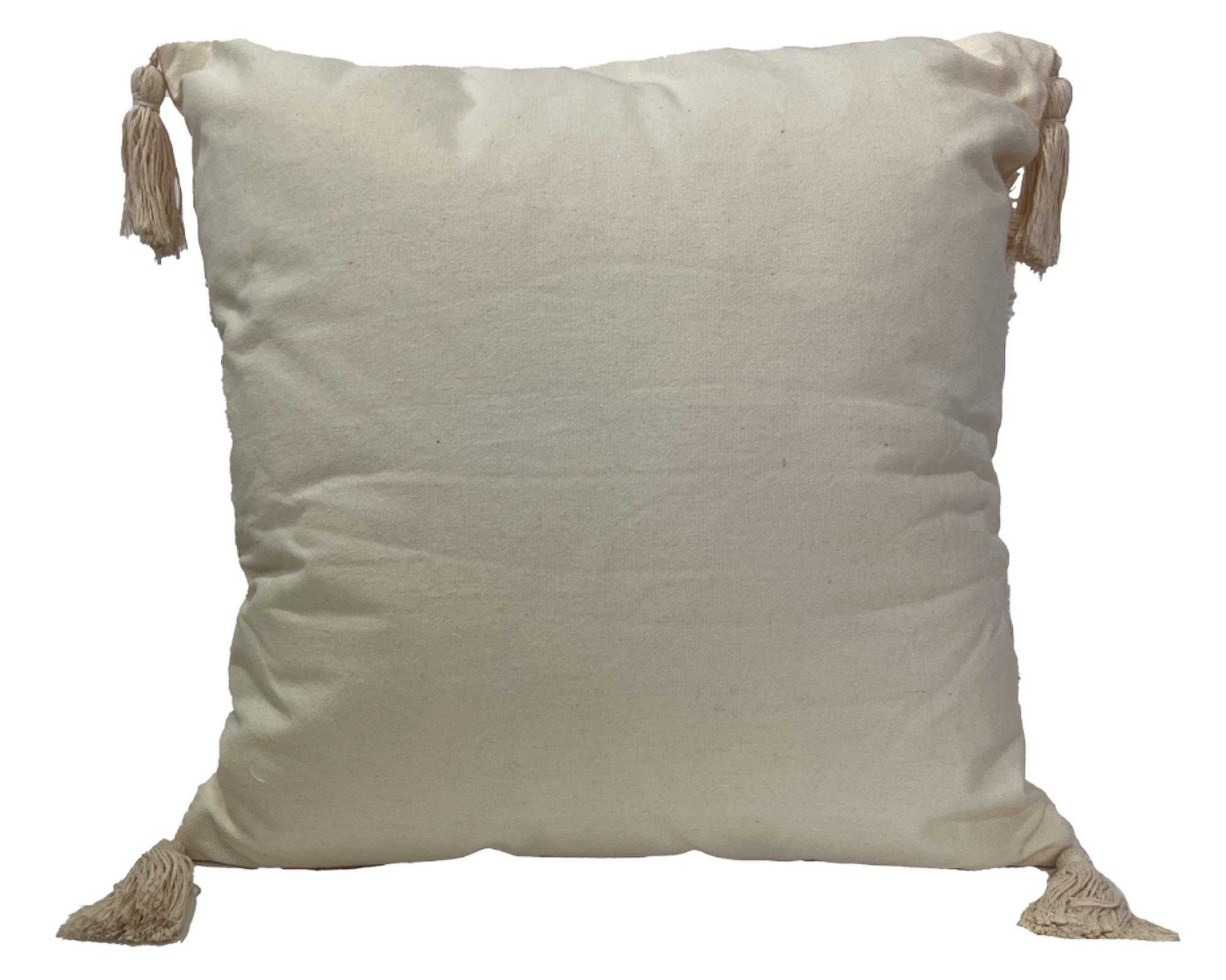 Cojín Arum relieve y borlas 45x45 cm-1