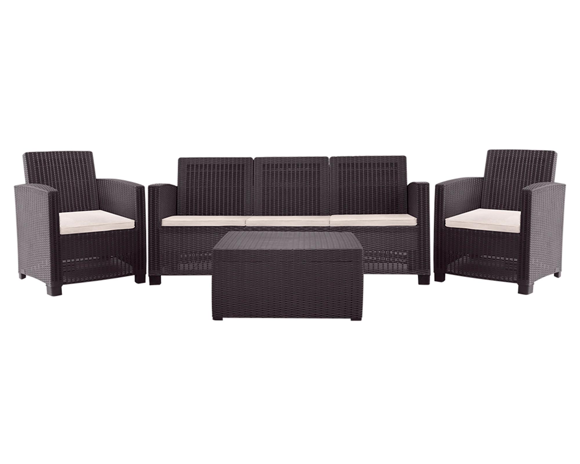 Set terraza 5 personas Sala Álamo Triple café/beige-0