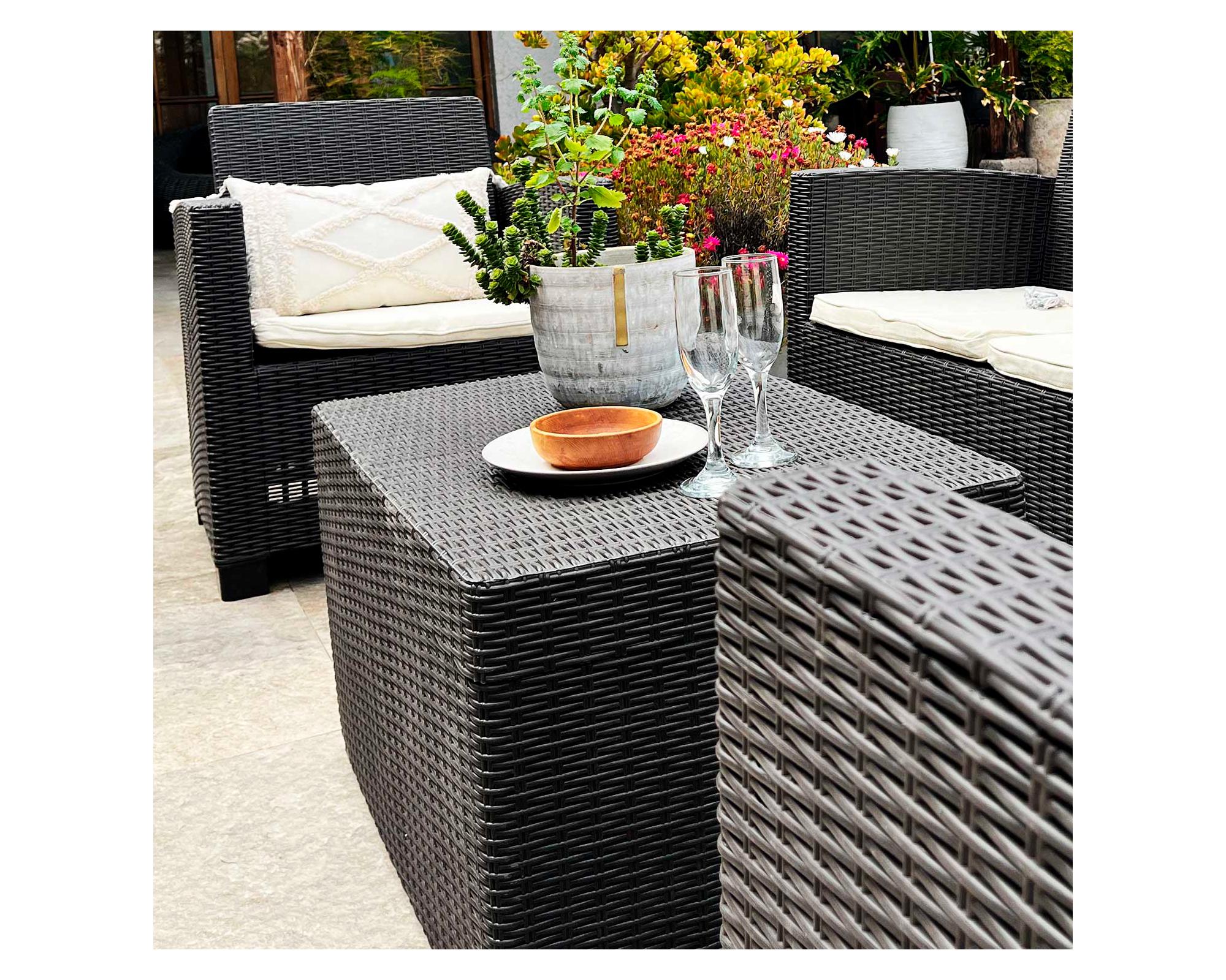 Set terraza 5 personas Sala Álamo Triple café/beige-4