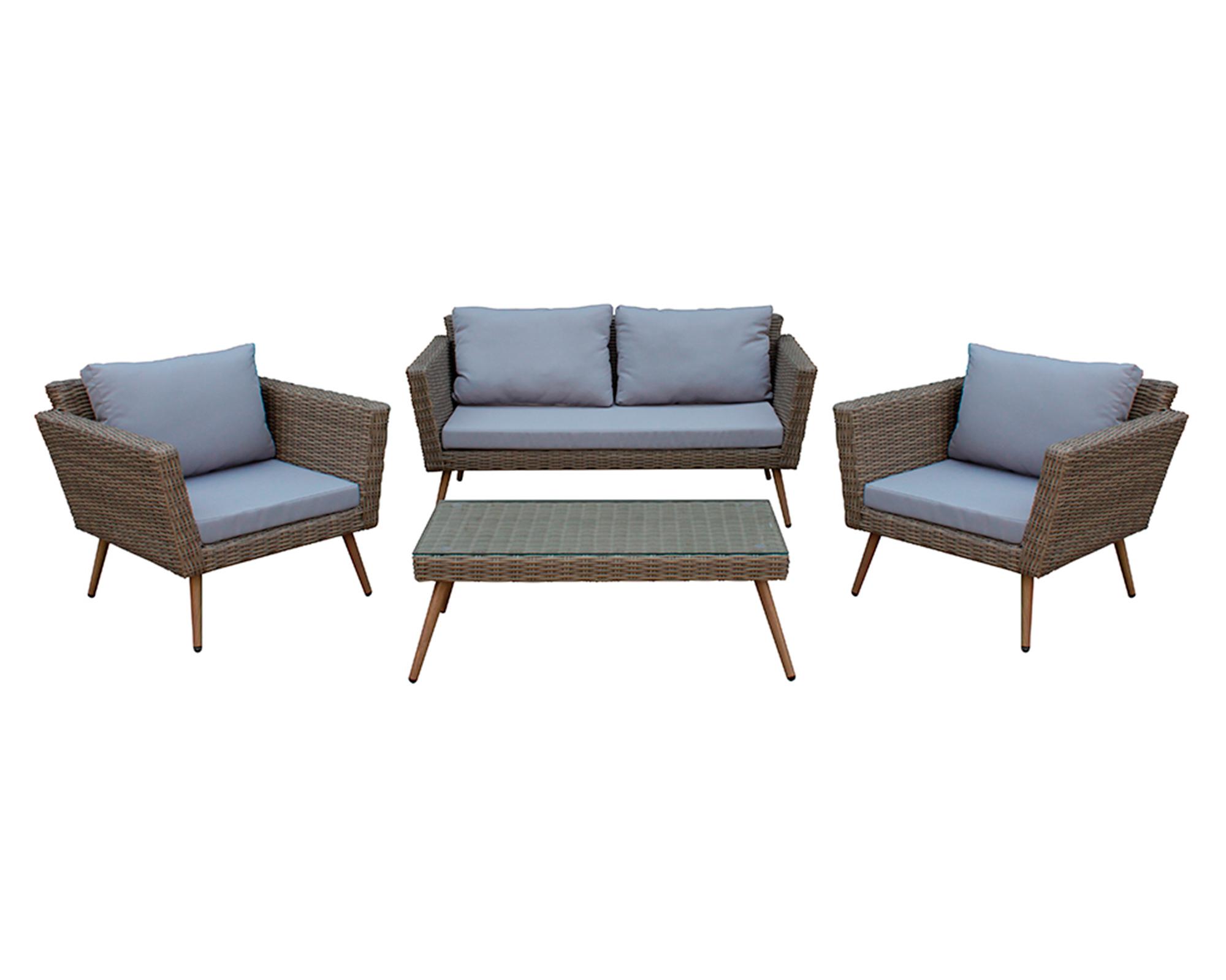 Set terraza 4 personas Albany caramelo-0