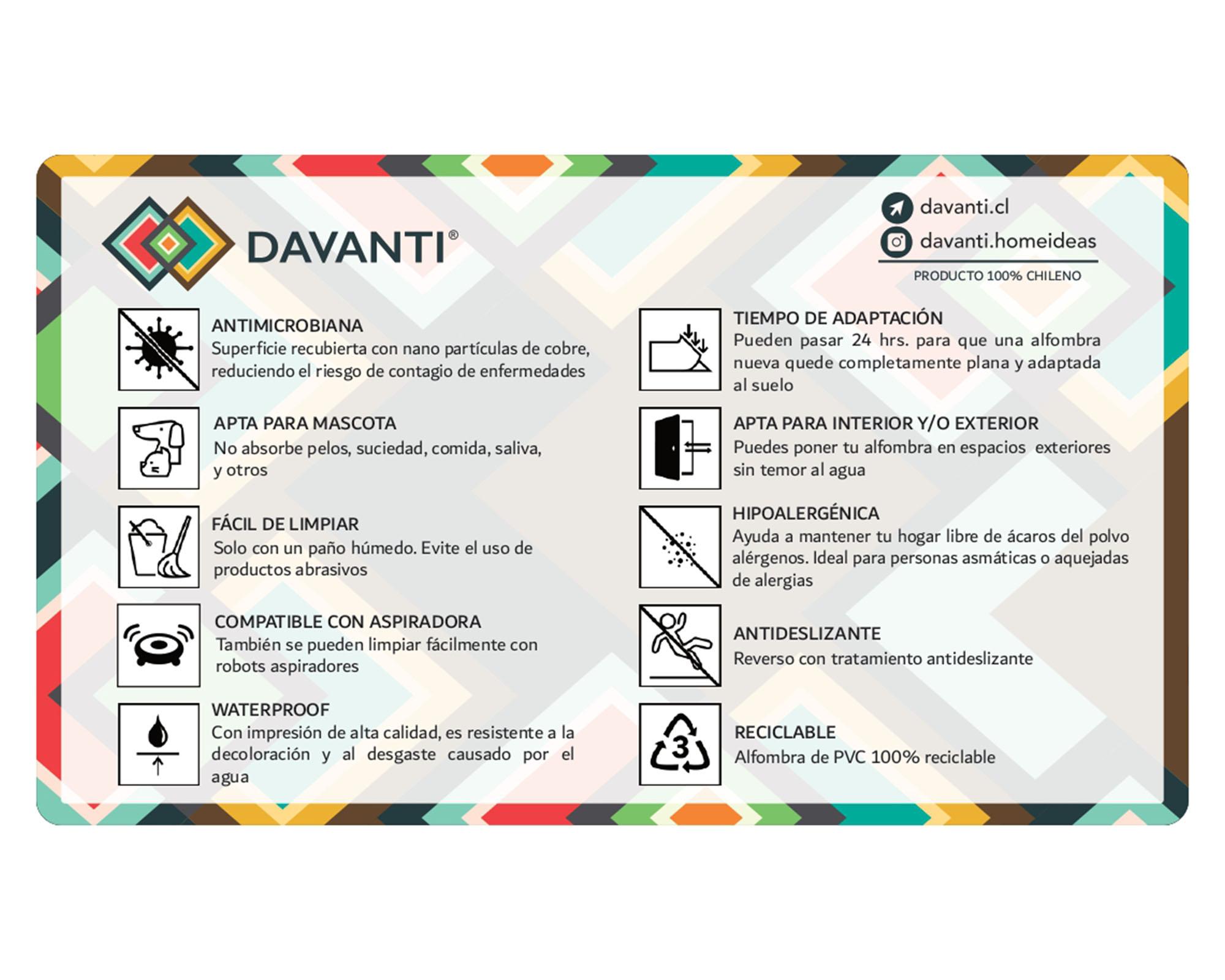 Alfombra 70x140 cm Baldosa Clásica Azul multicolor-3