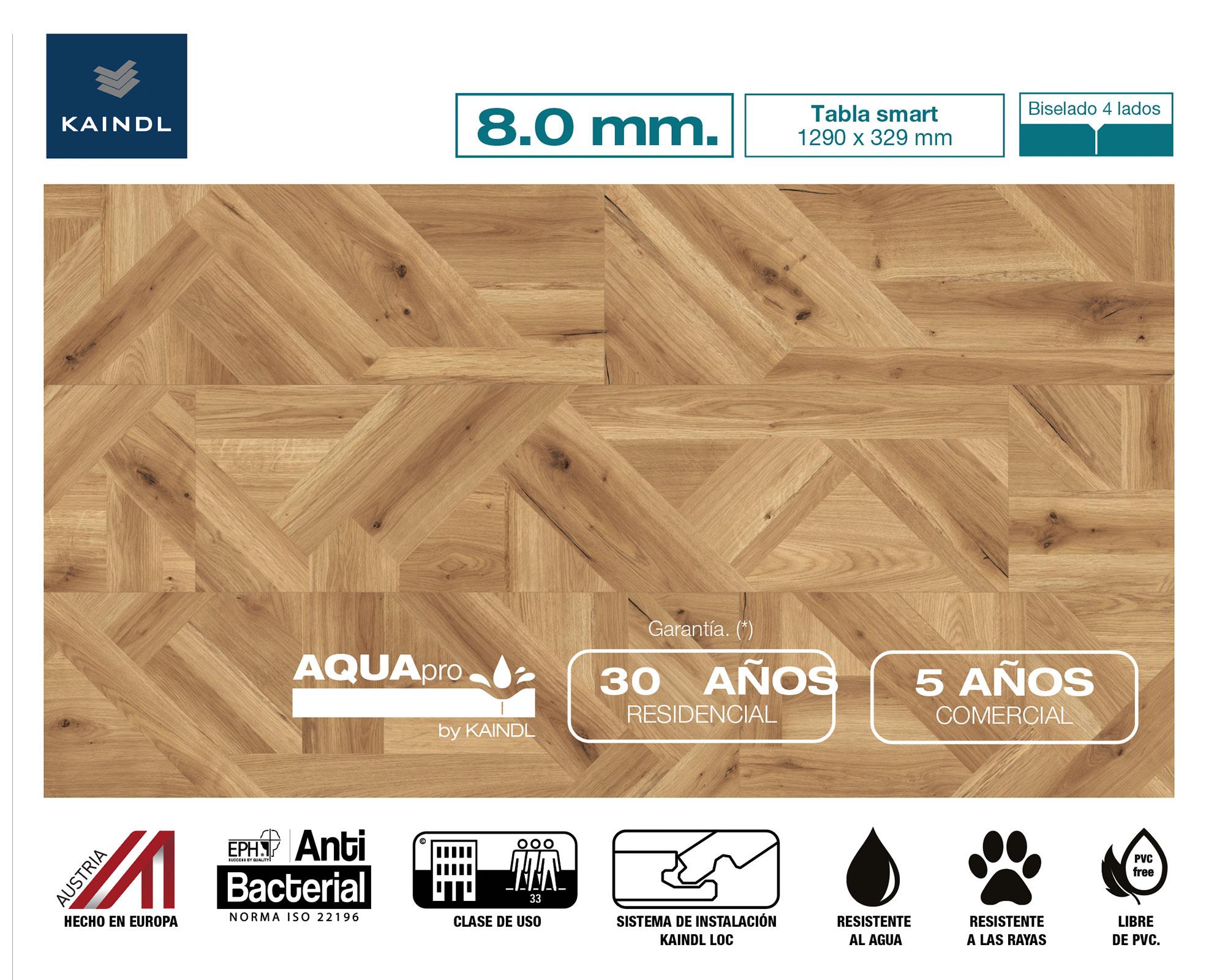 Piso flotante Aquapro milano real 8 mm 2.55 m2-2