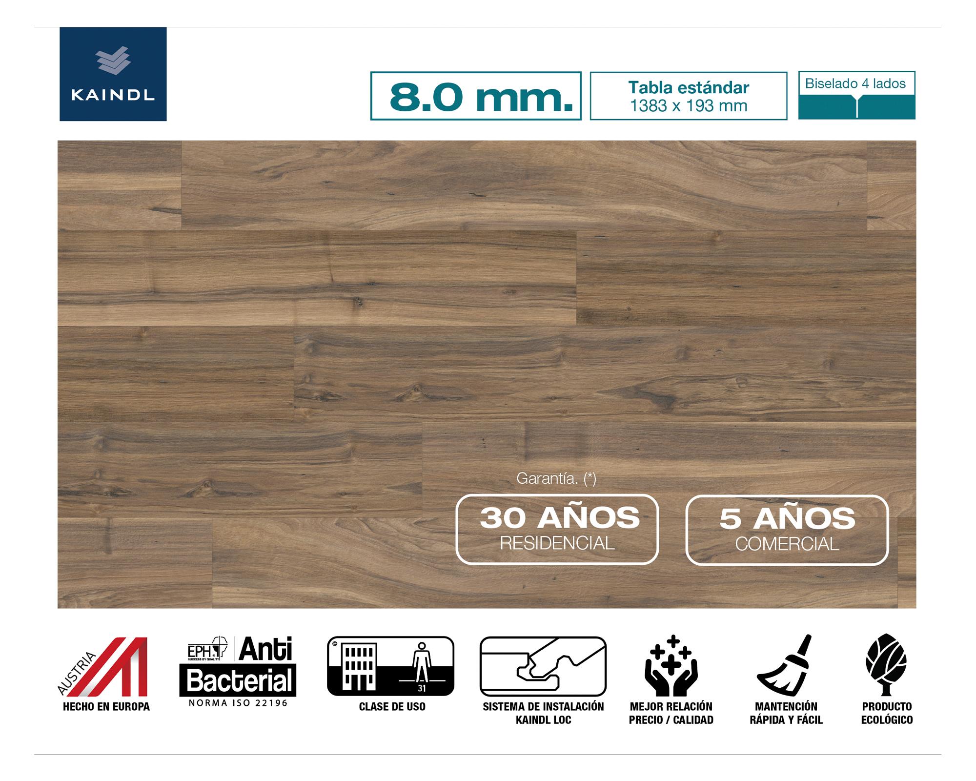 Piso flotante Classic Touch nuez 8 mm 2.4 m2-1