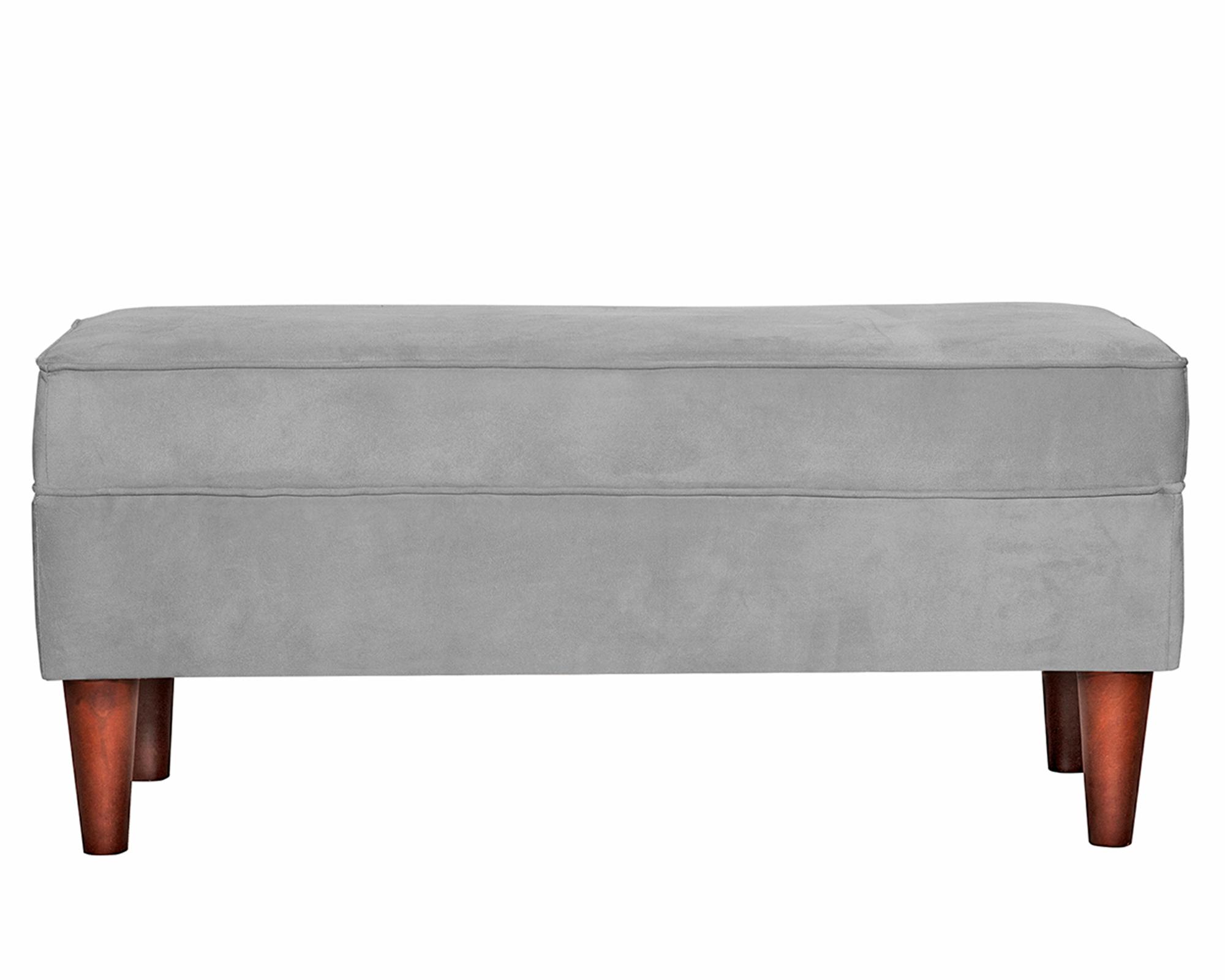 Banqueta Florencia Felpa gris-0