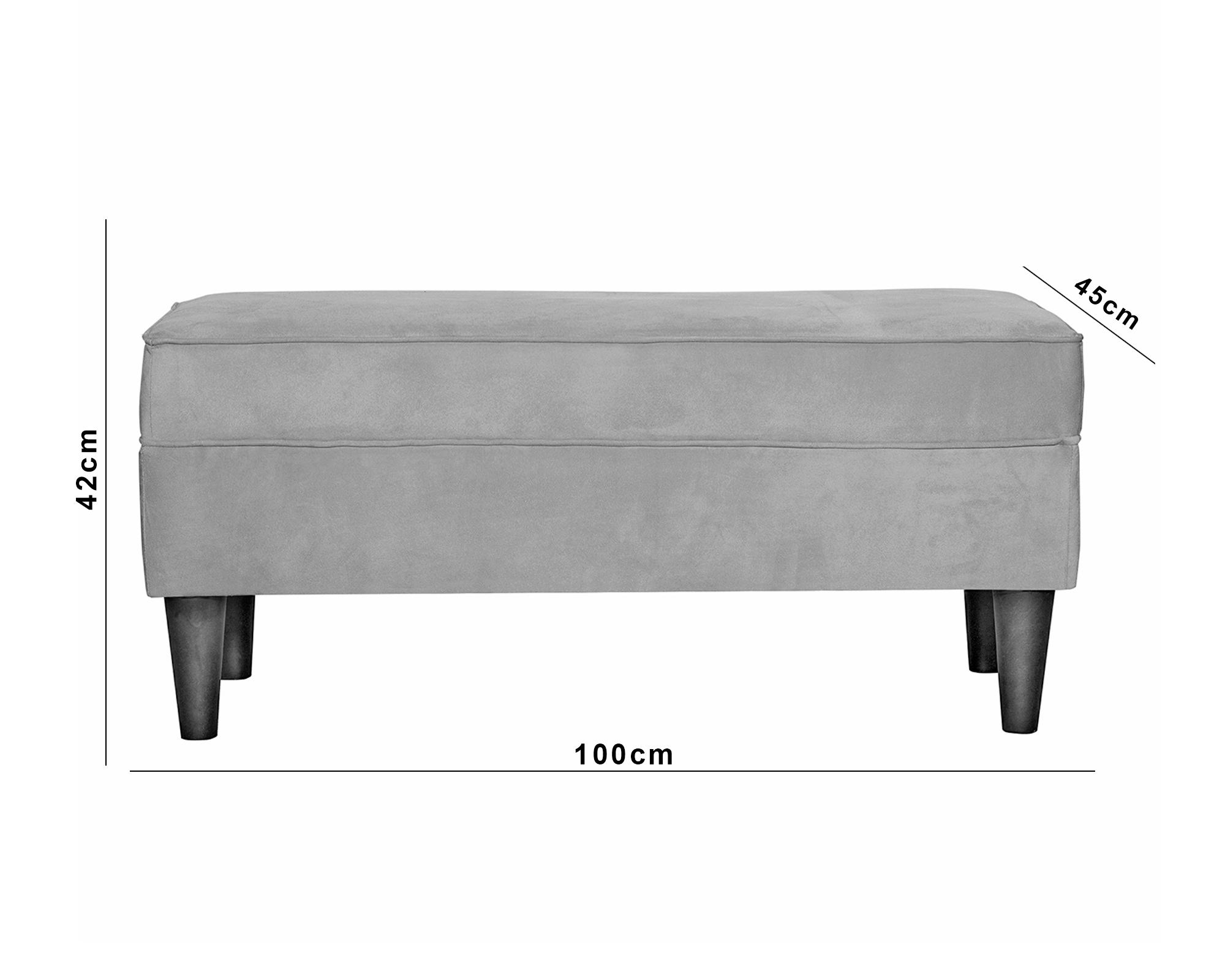 Banqueta Florencia Felpa gris-3