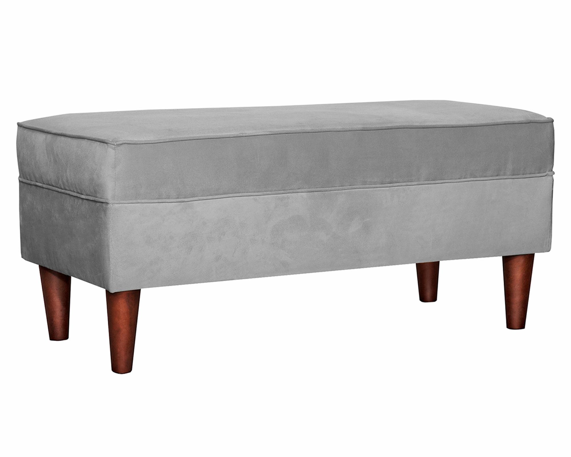 Banqueta Florencia Felpa gris-1