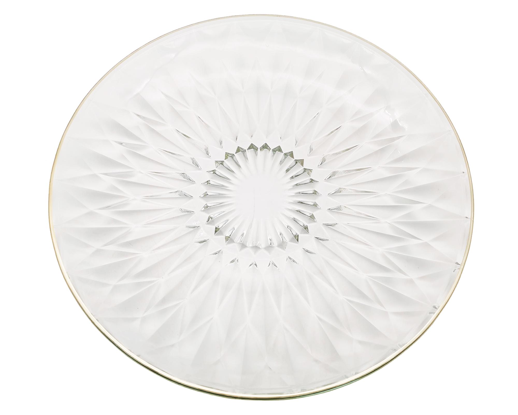 Plato vidrio 32 cm embossed dorado-0