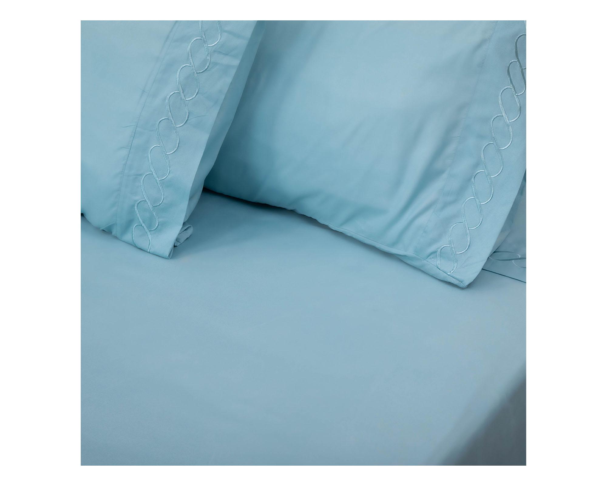 Sábana King Bordada turquesa-1