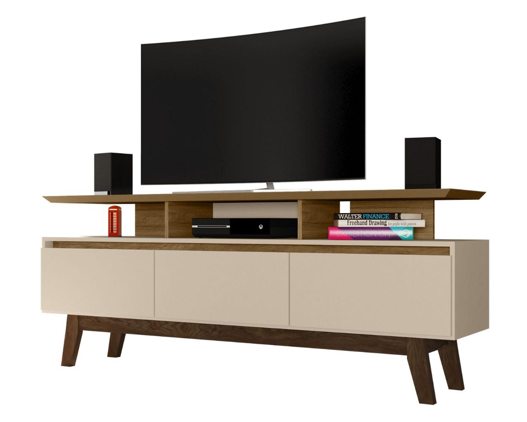 Rack TV 60'' Rubí blanco invierno/canela-0