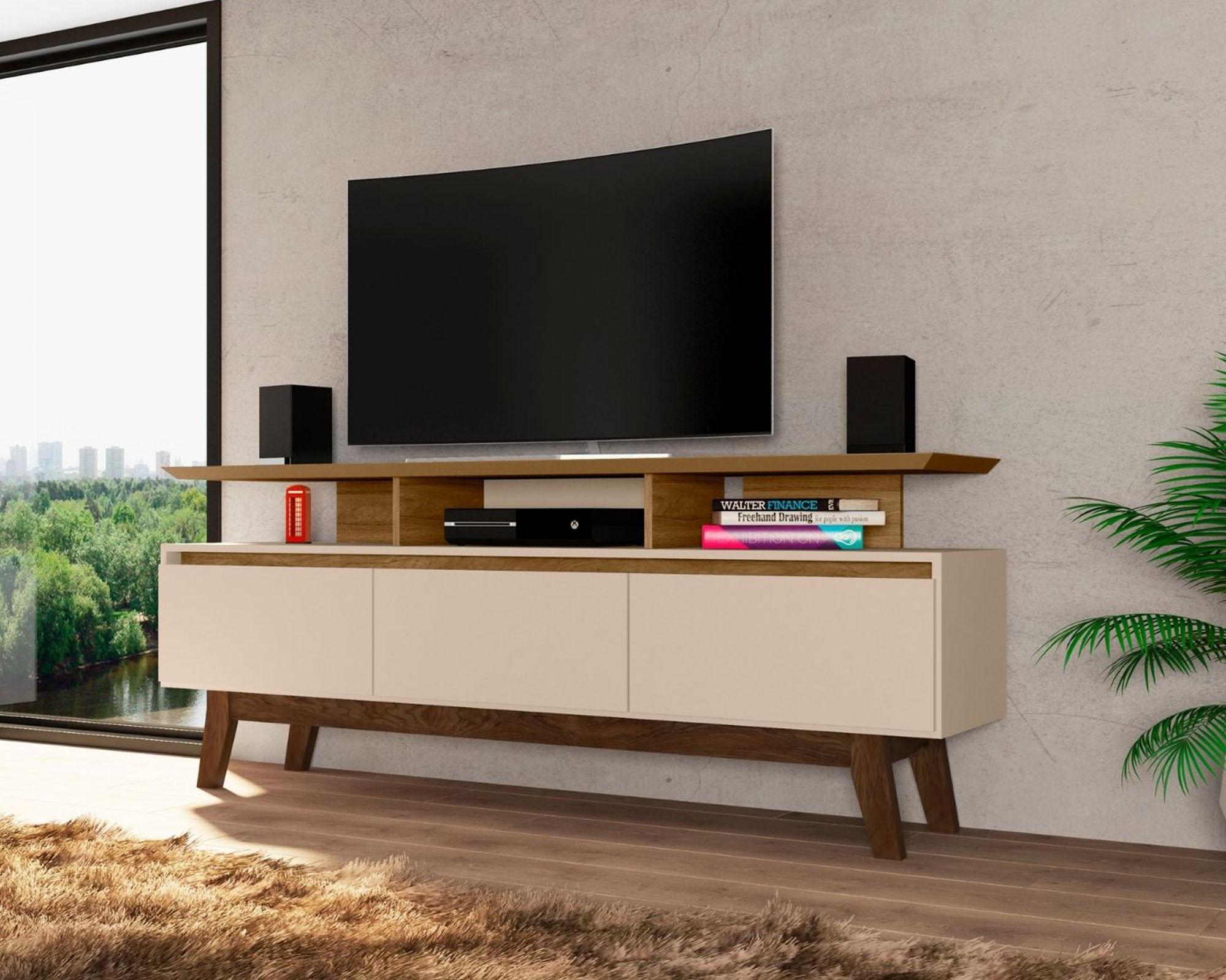 Rack TV 60'' Rubí blanco invierno/canela-2