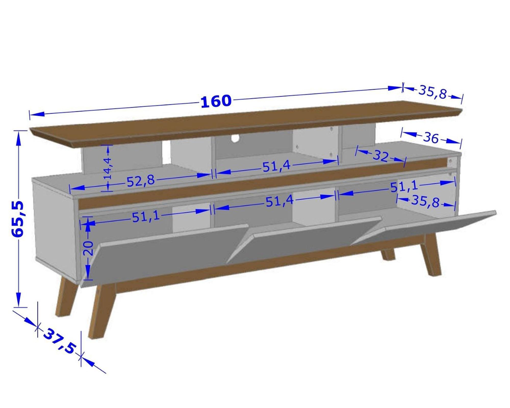 Rack TV 60'' Rubí blanco invierno/canela-3