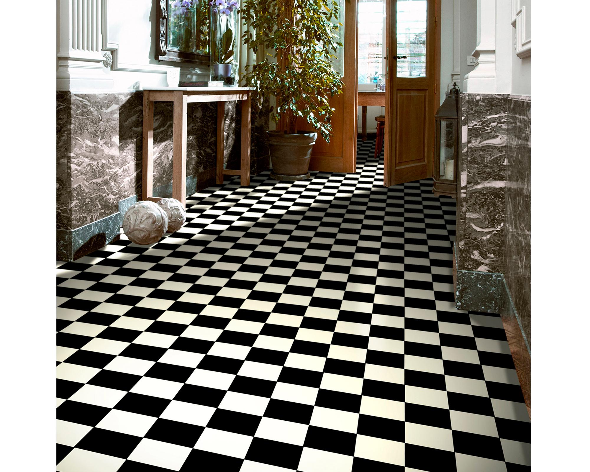 Rollo piso vinílico 2 mm Esteem negro/blanco 10 m2-1