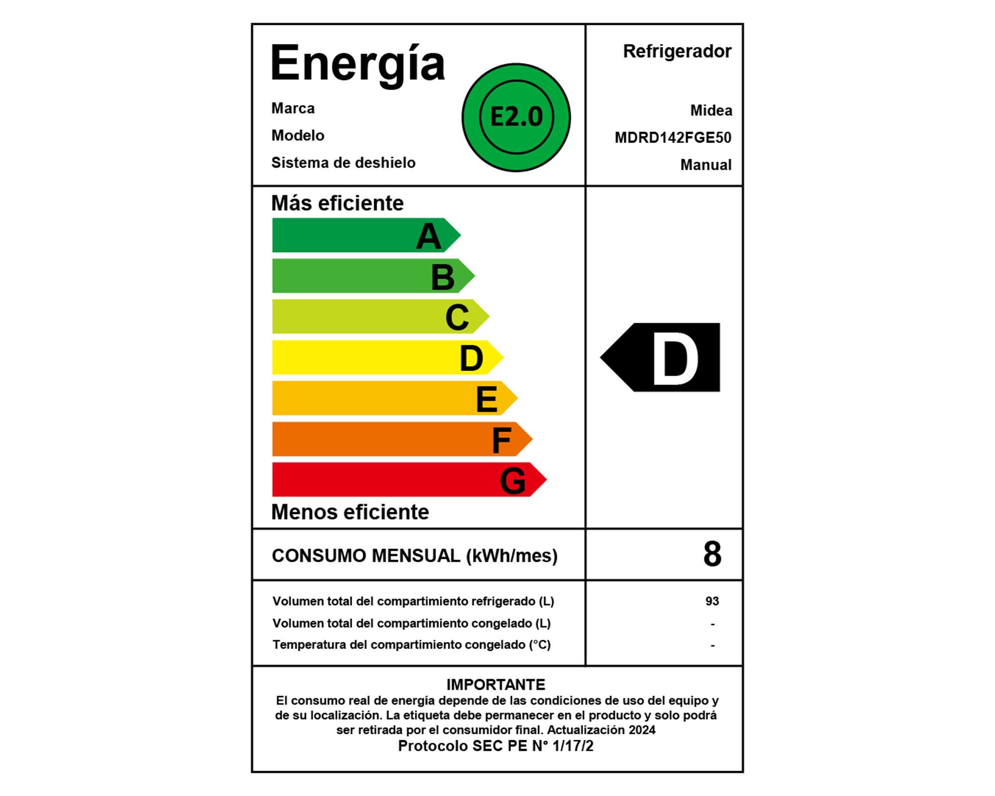 Refrigerador minibar Frio directo 93 lt MDRD142FGE50-6