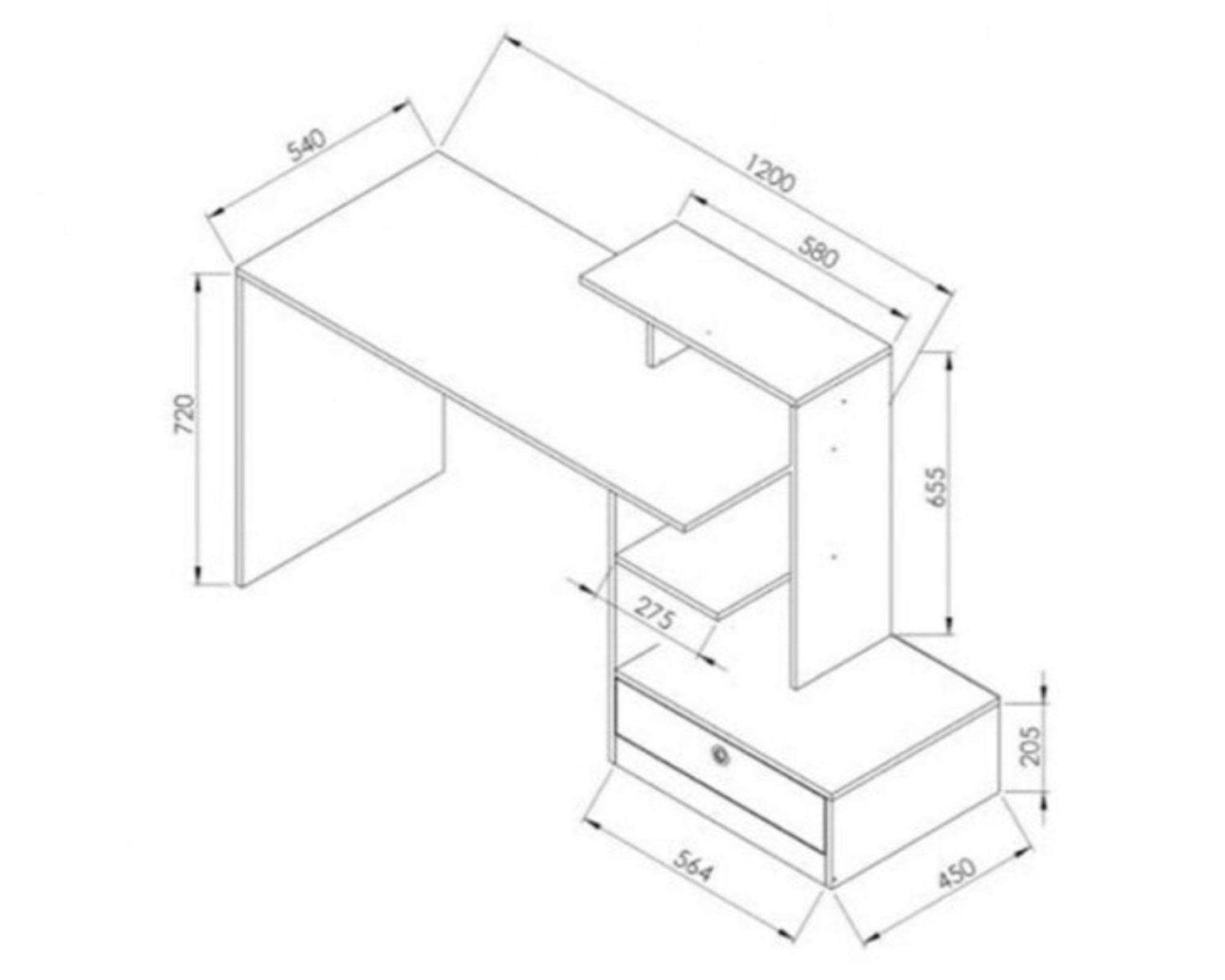 Escritorio gamer 1 cajón Power negro/rojo-2