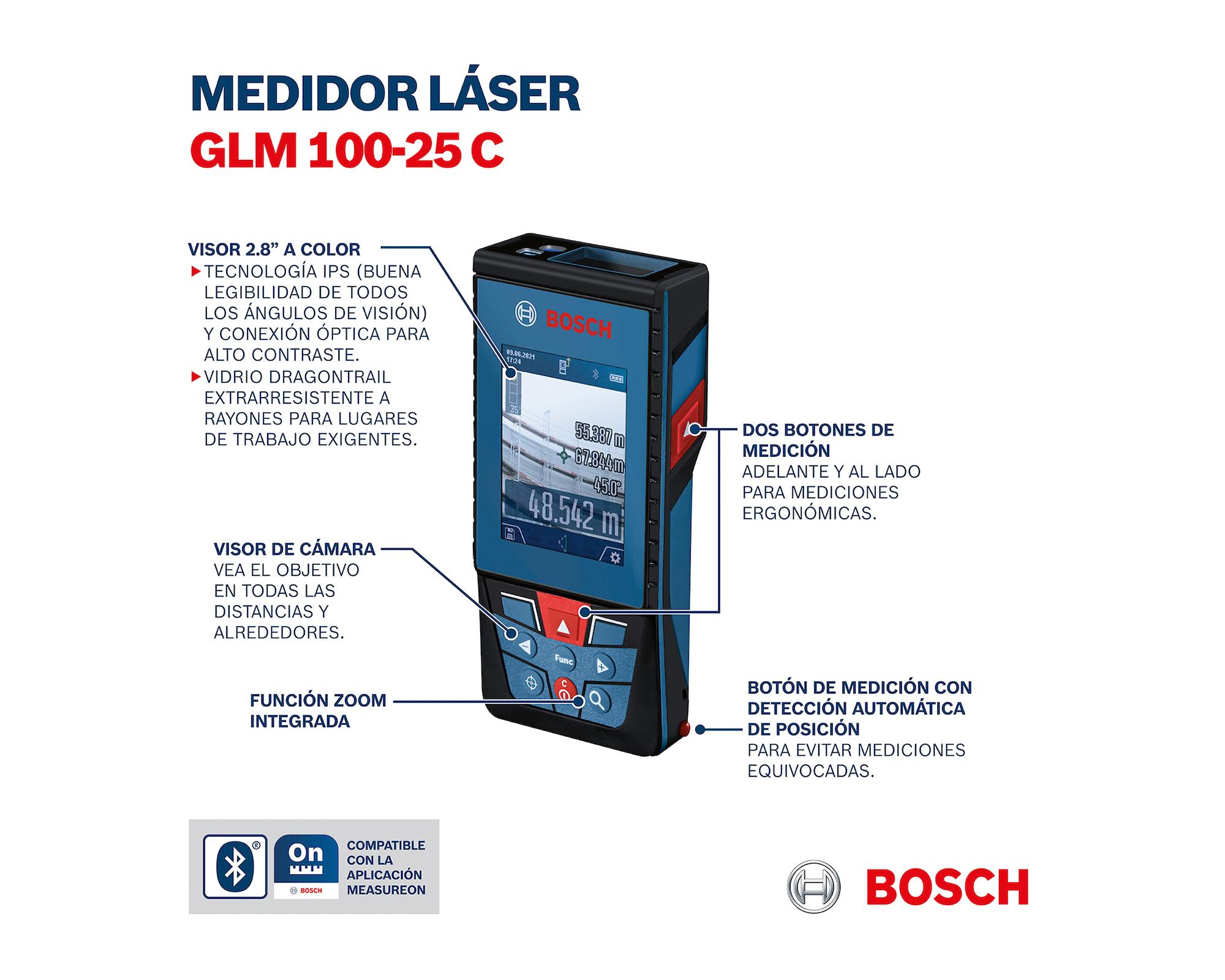 Medidor láser 100 m Bluetooth GLM 100-25 C-3