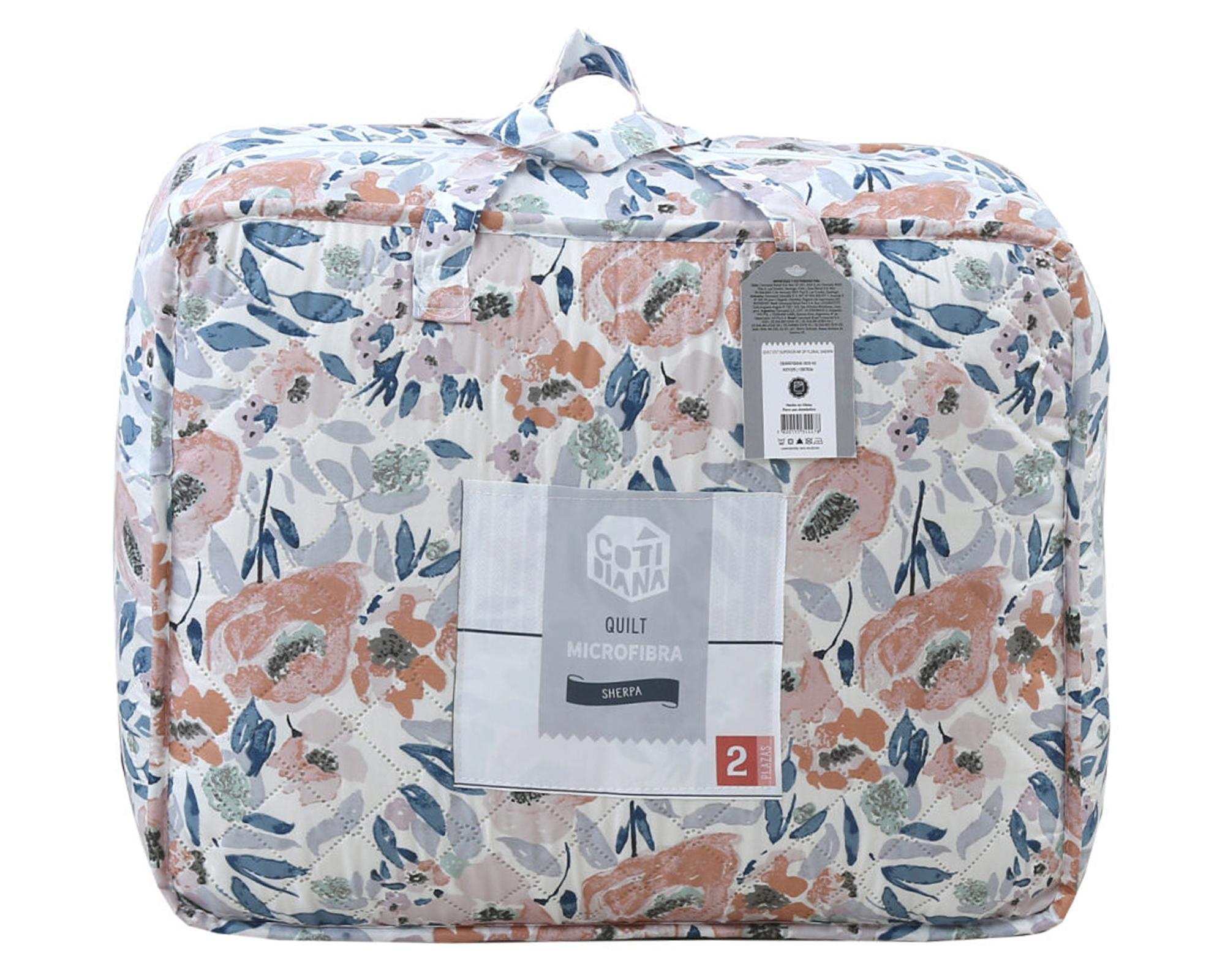 Quilt sherpa Floral 2 plazas-1