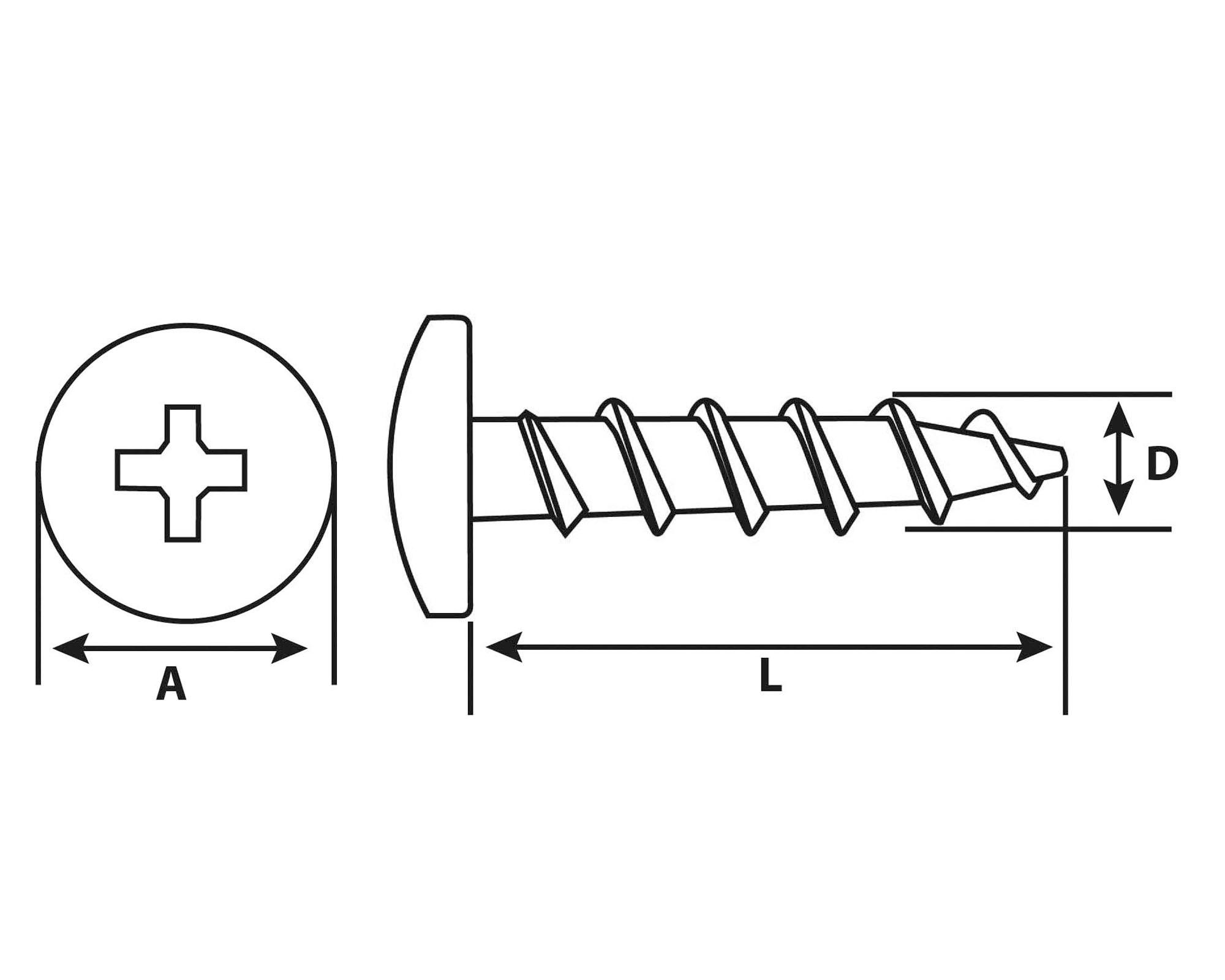 Tornillo madera Cabeza lenteja rosca gruesa 6x20 mm 10 unidades-3