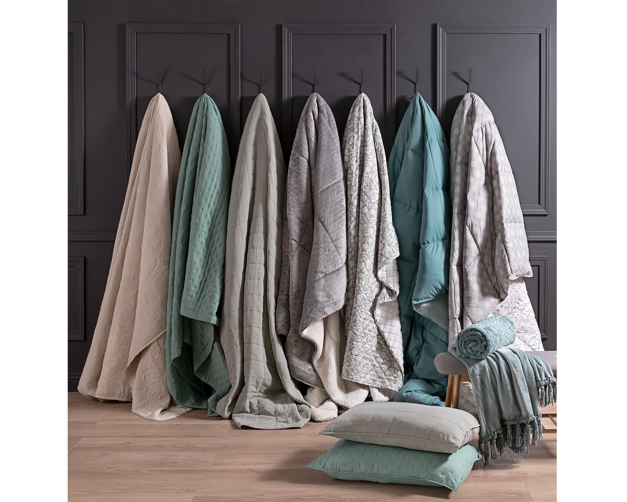 Plumón plumas Bicolor turquesa 2 plazas-1