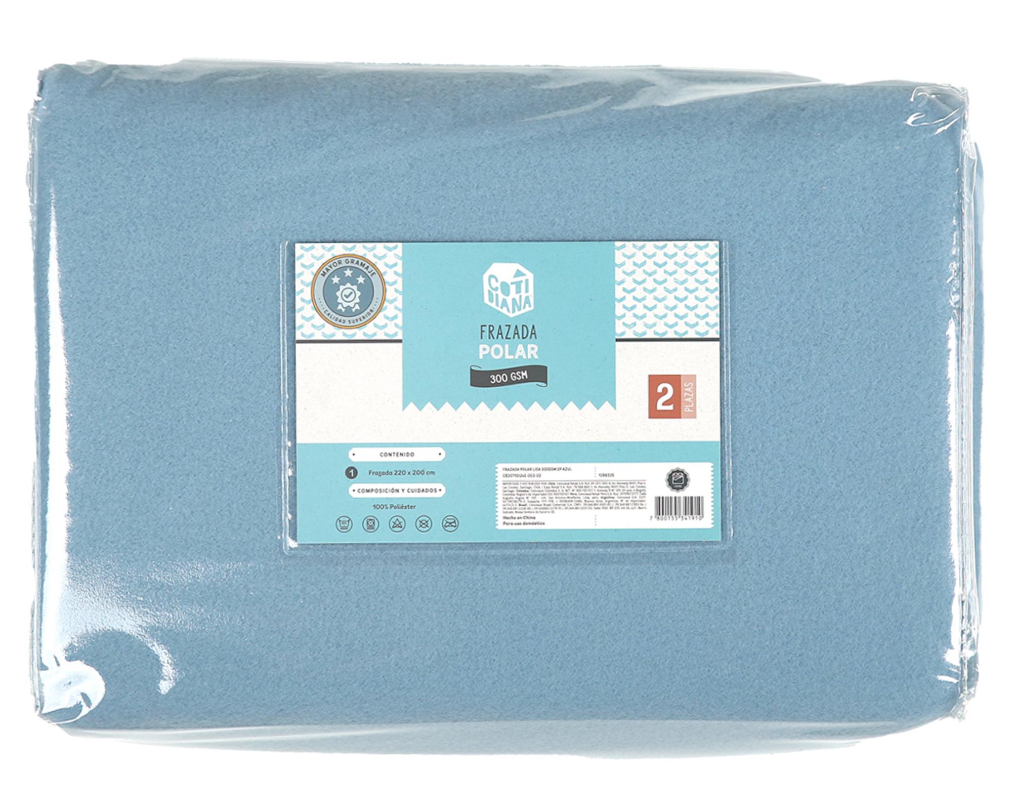 Frazada polar Lisa 300 gsm azul 2 plazas-2