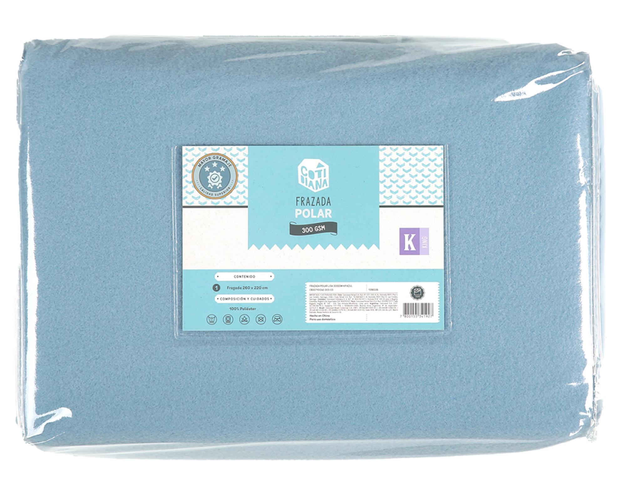 Frazada polar Lisa 300 gsm azul King-2
