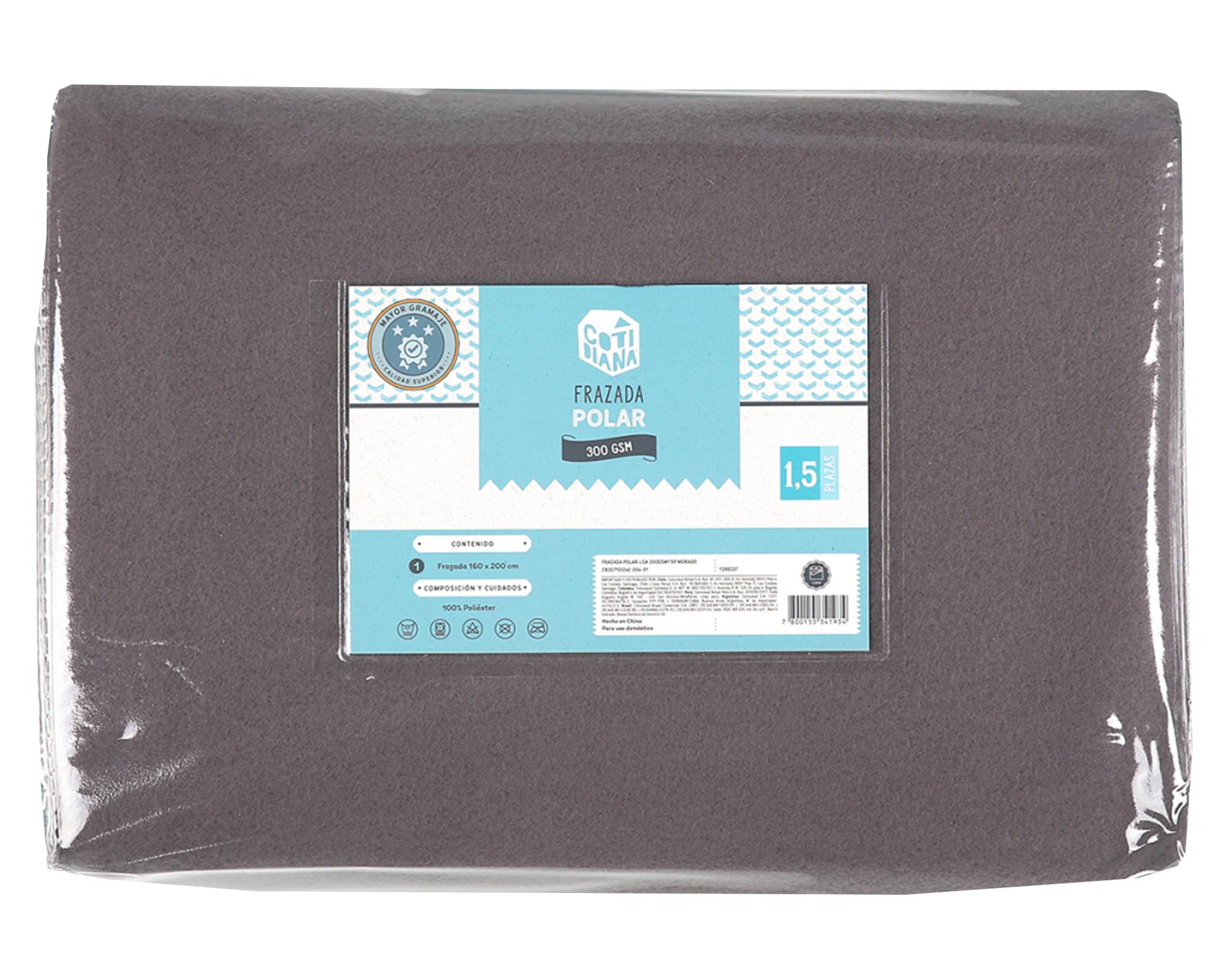 Frazada polar Lisa 300 gsm morado 1.5 plazas-2