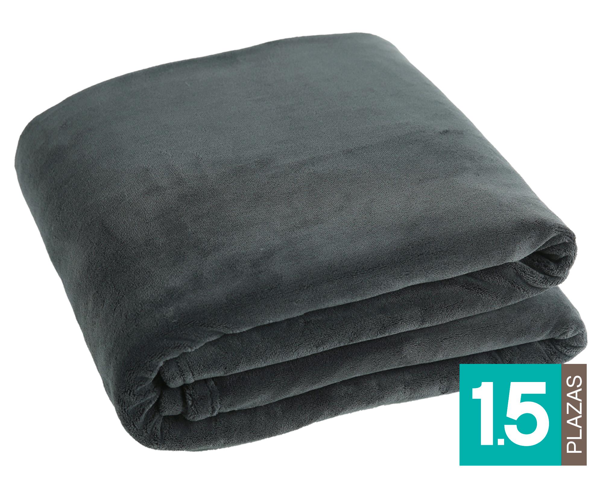 Frazada Coral gris oscuro 1.5 plazas-0
