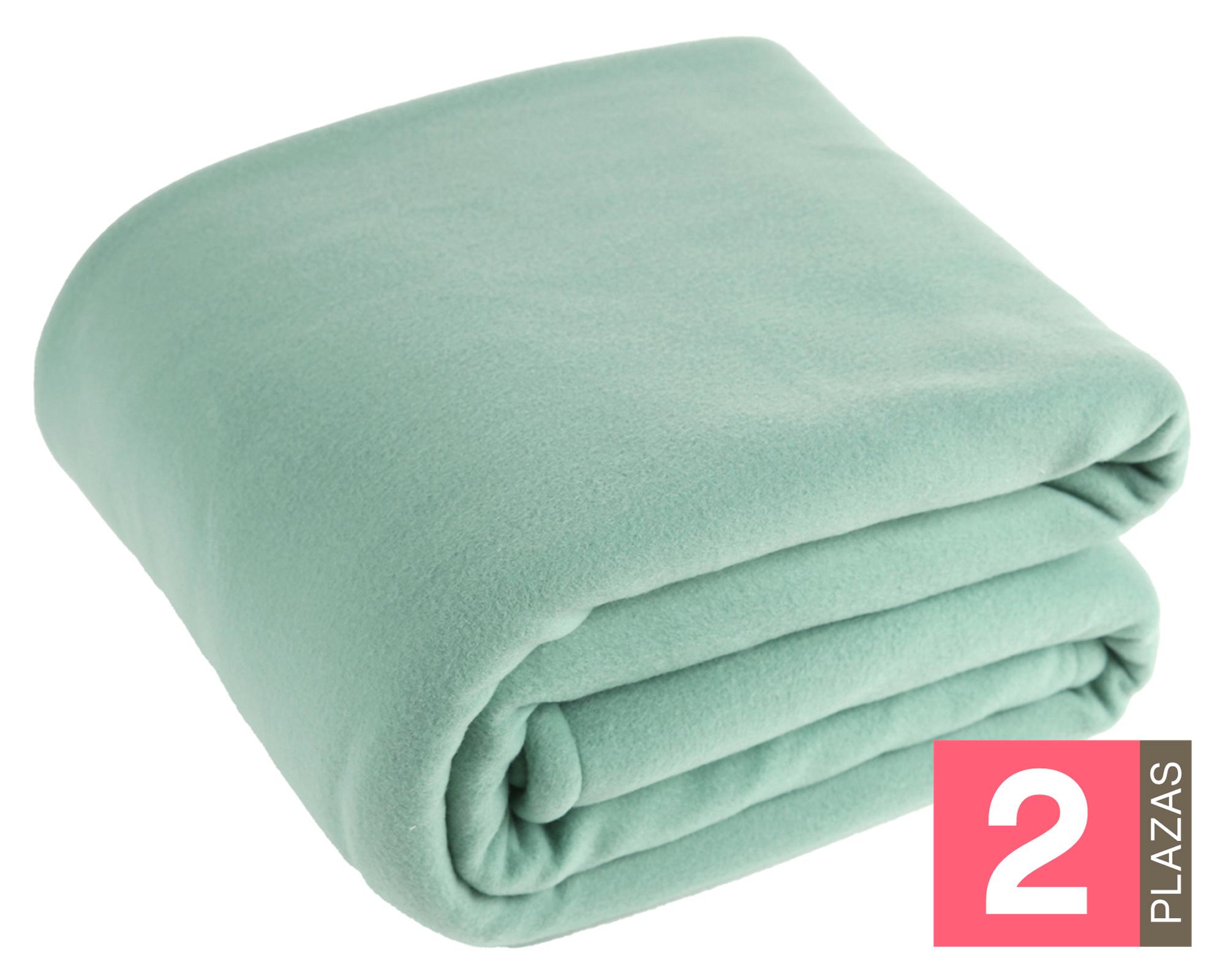 Frazada Polar/sherpa verde 2 plazas-0