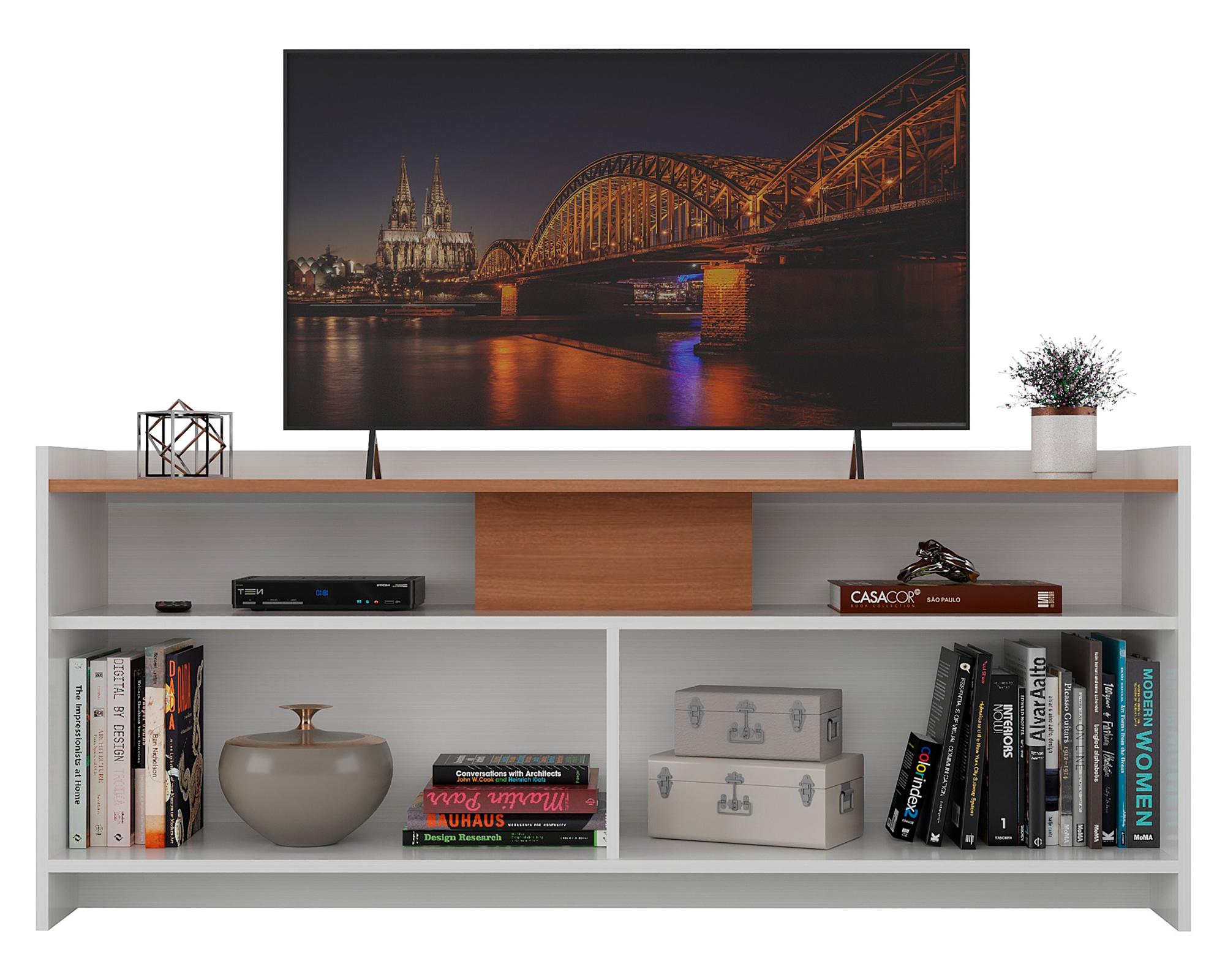 Rack TV 55" Rk 2120 blanco café claro-2