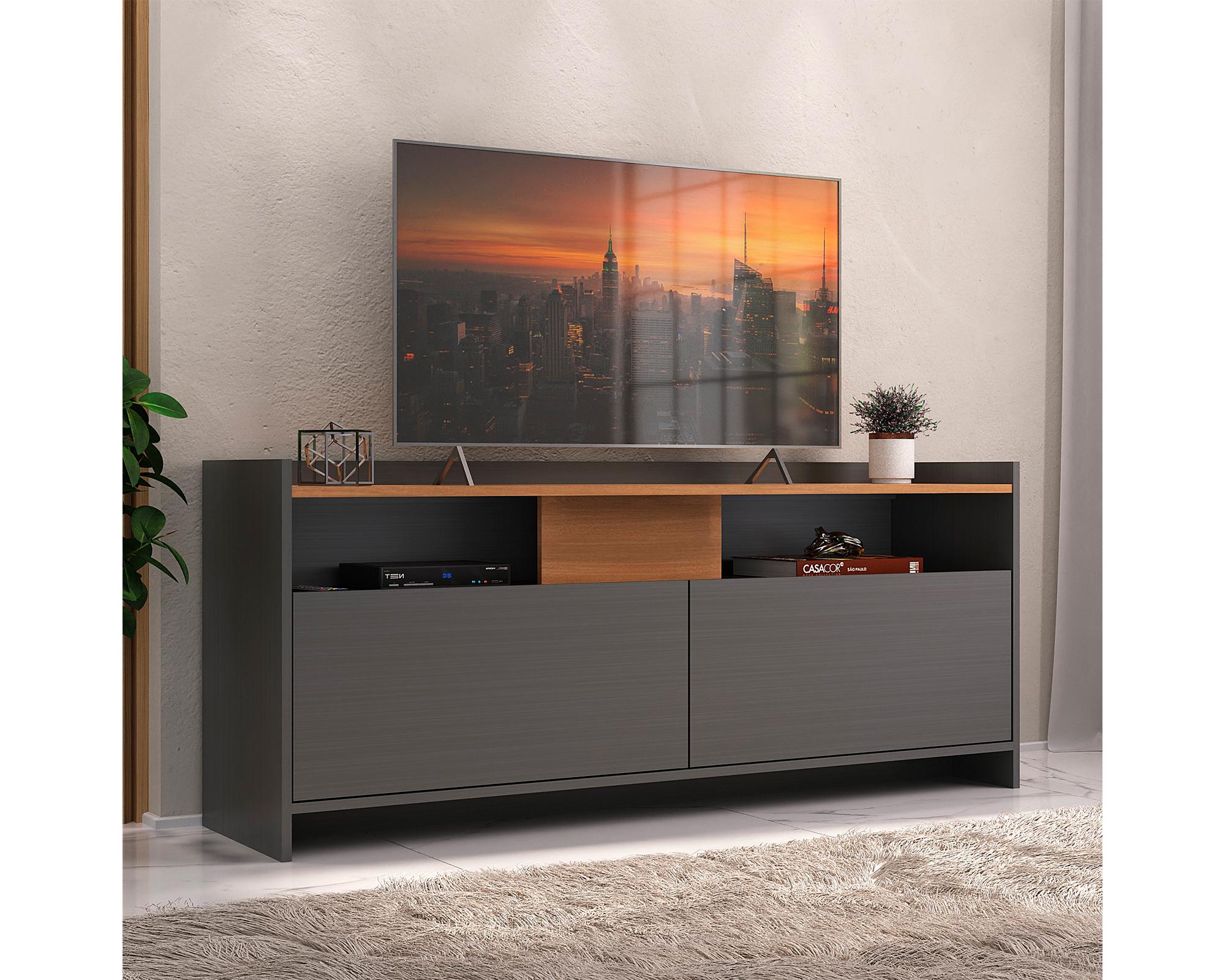 Rack TV 55" Rk 2120 grafito café claro-3