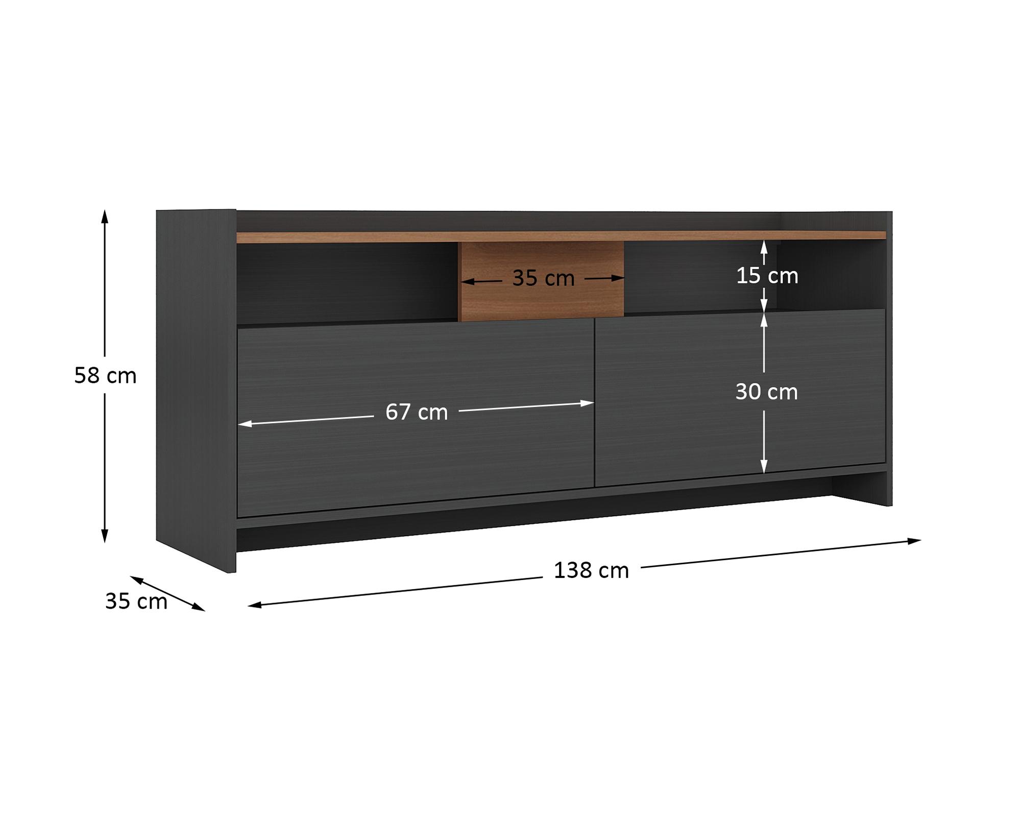 Rack TV 55" Rk 2120 grafito café claro-4