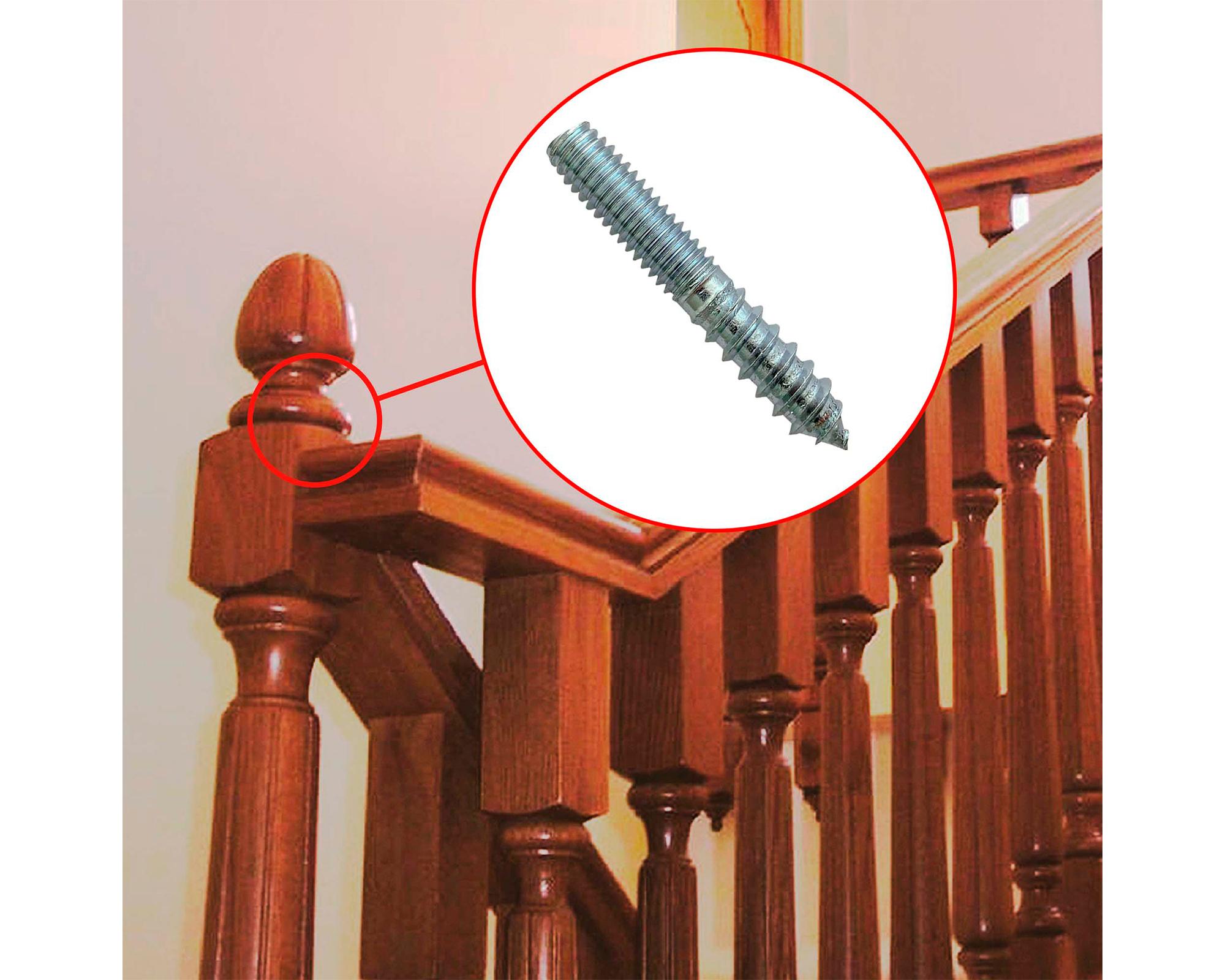 Esparrago rosca madera 1/4x3" 3 unidades-2