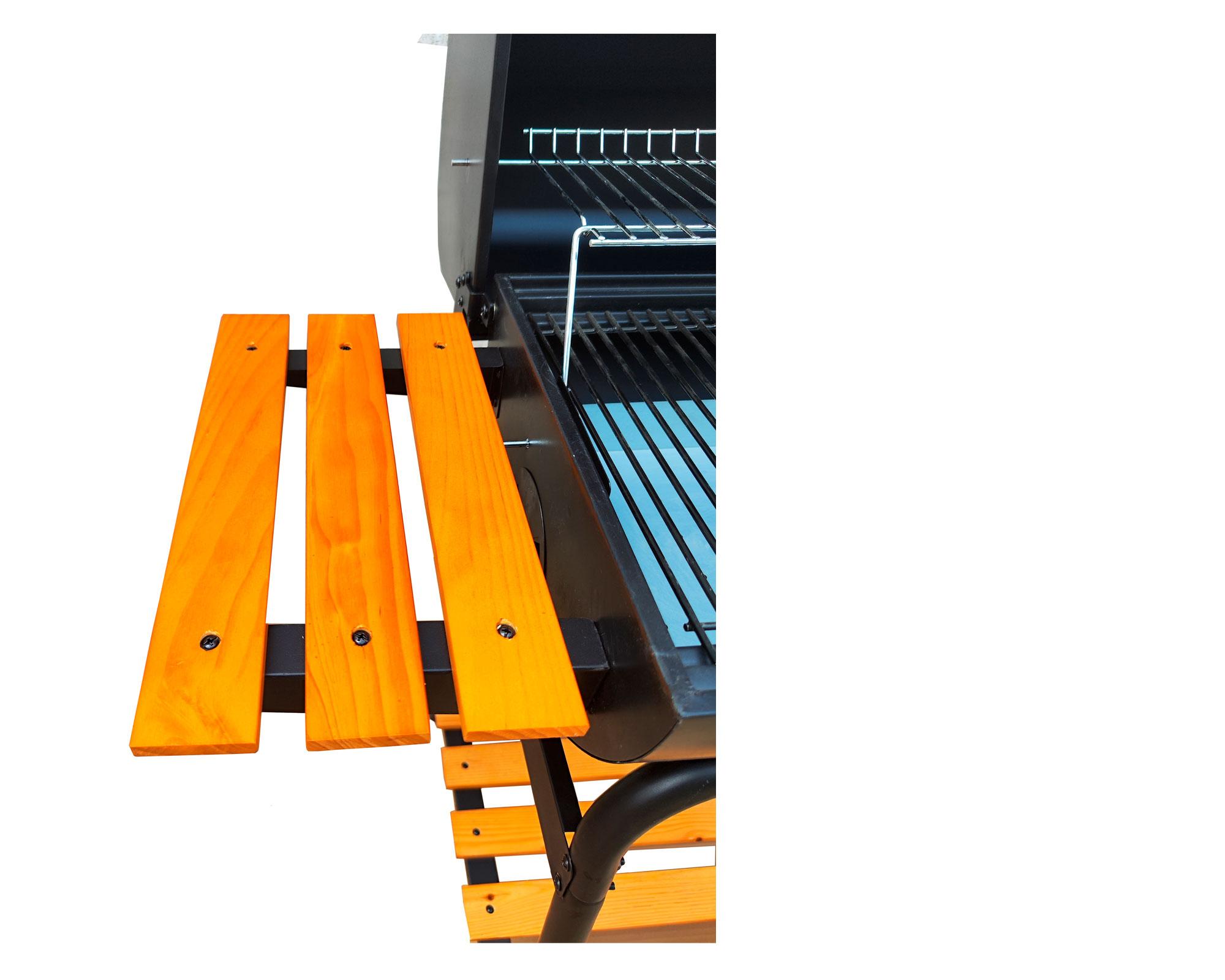 Parrilla a carbón Misuri estilo tambor negro-3