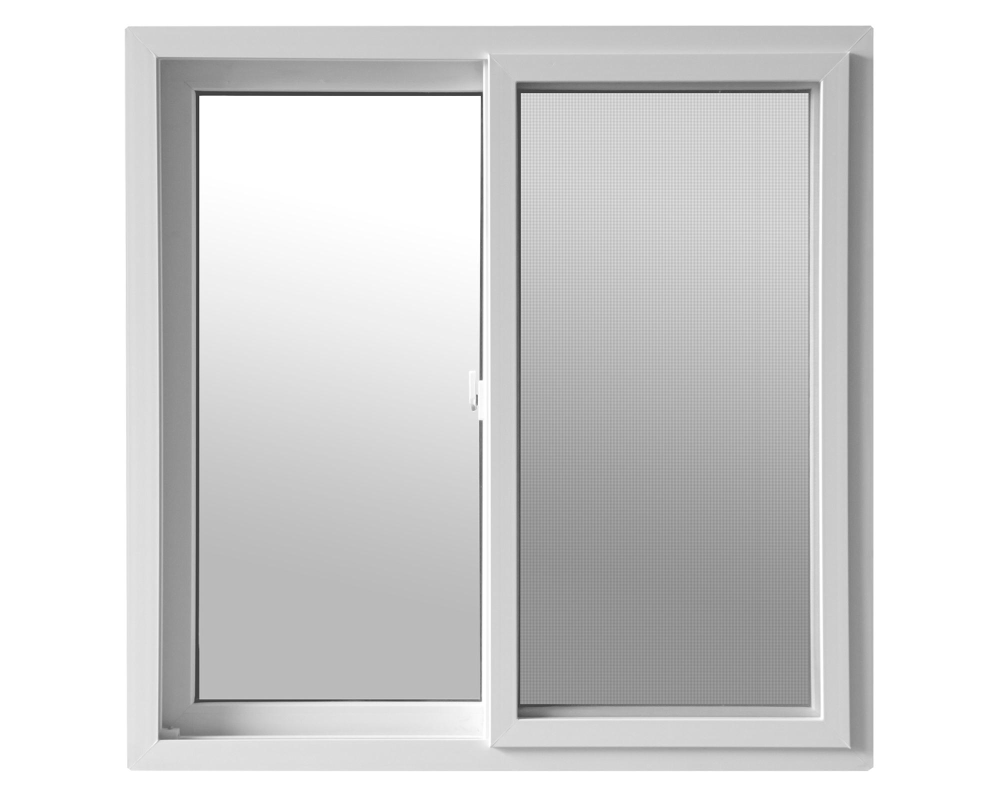 Ventana PVC 121x100 cm Termopanel blanco 2 hojas correderas-0