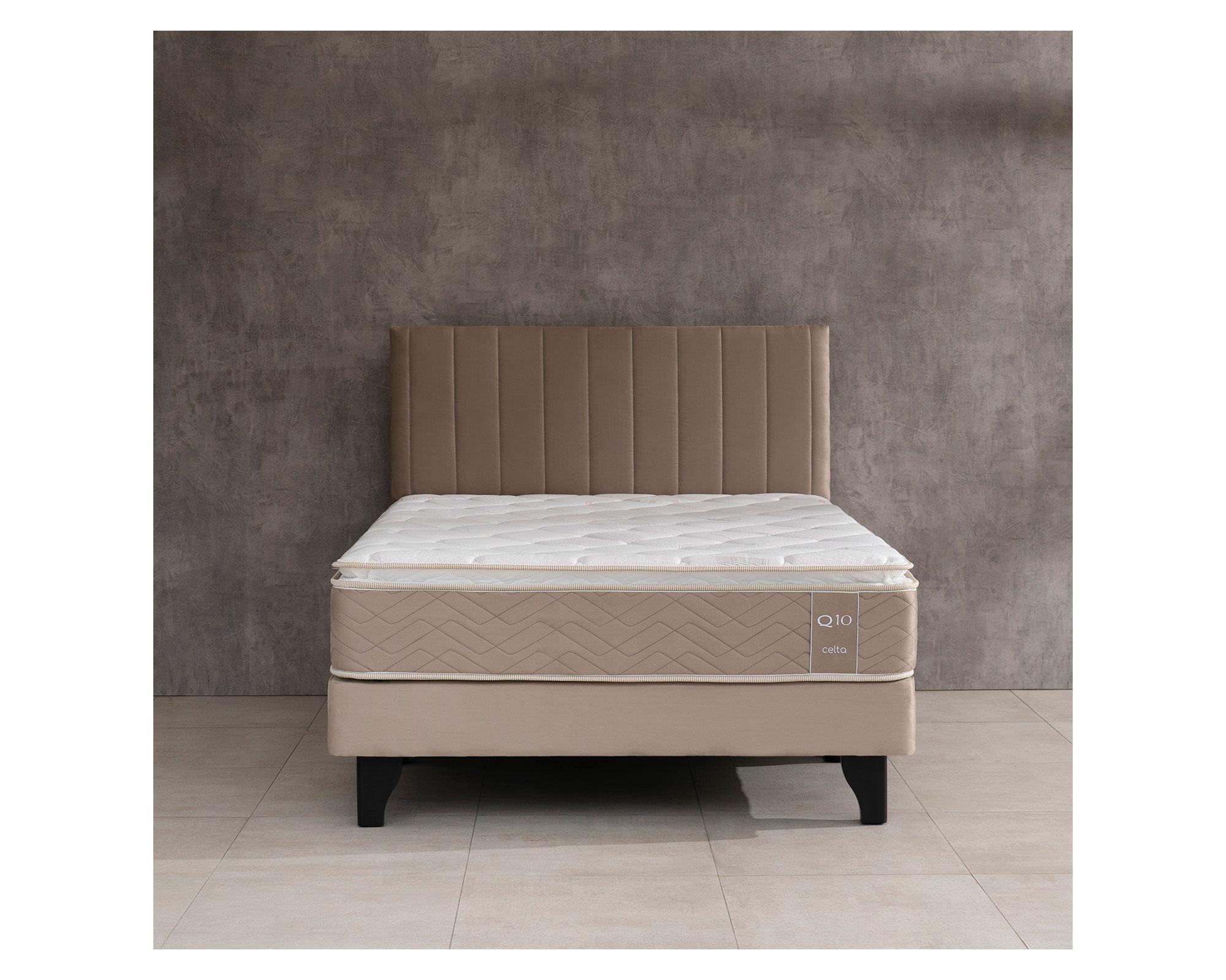 Cama europea 1.5 plazas x 190 cm Q10 Premium + set textil-4