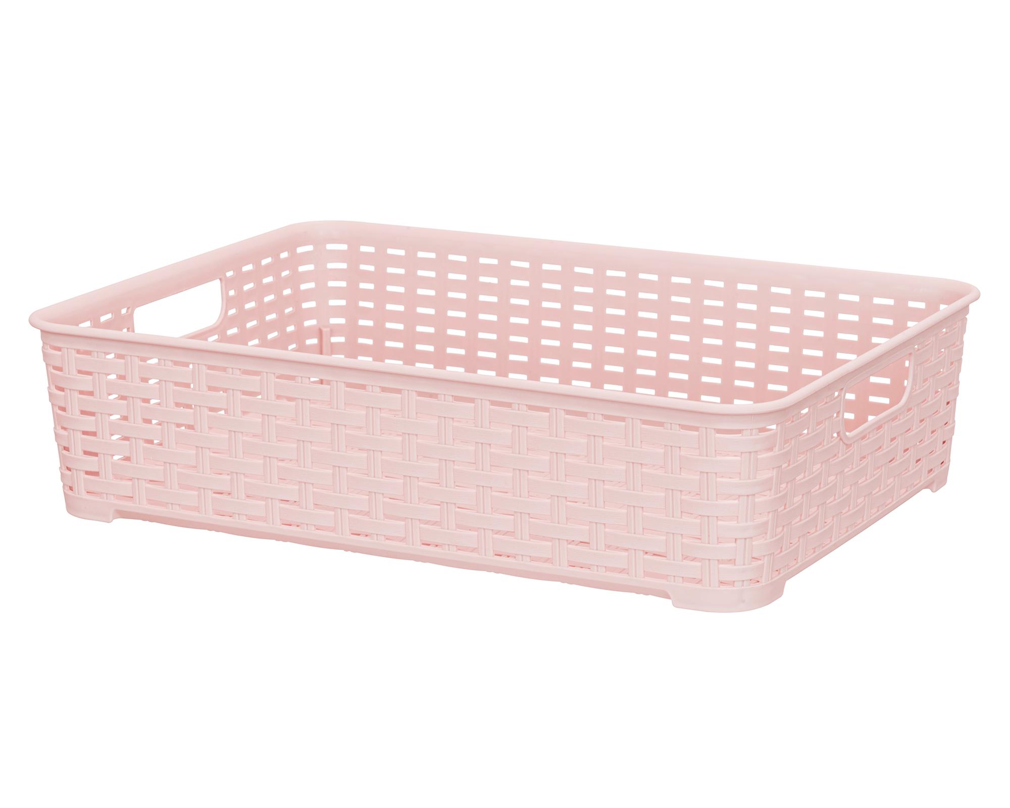 Canasto organizador Tavarua rosado plástico 6.6 lt-1