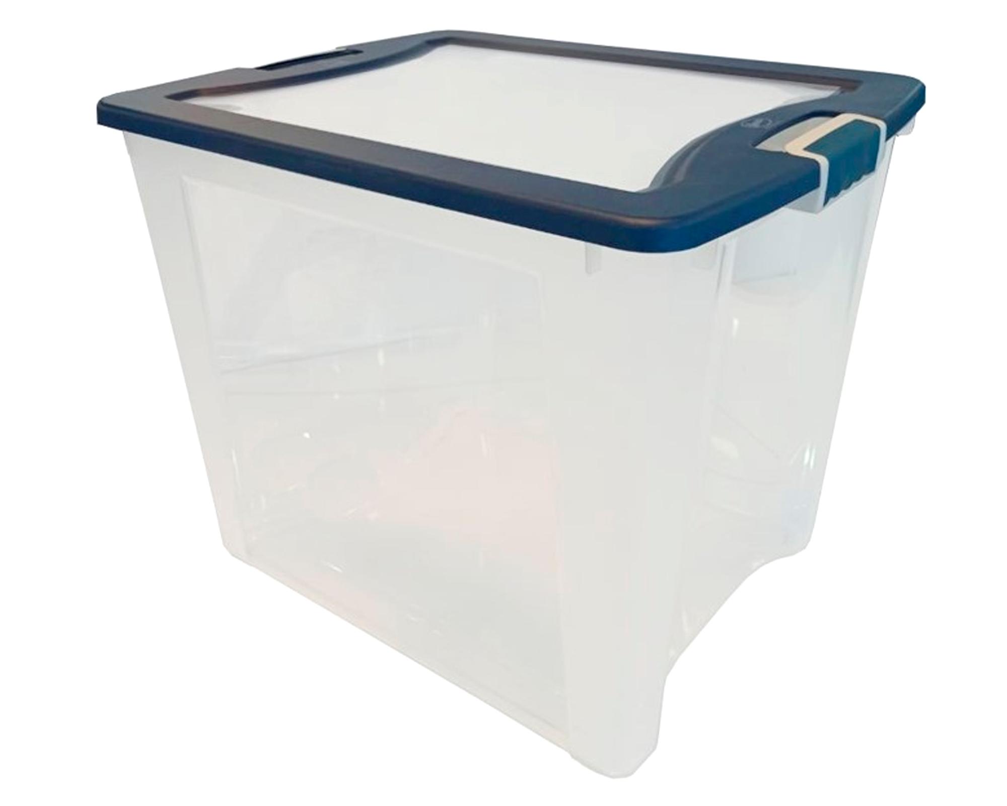 Caja organizadora Clarity transparente/azul denim 91 lt-0
