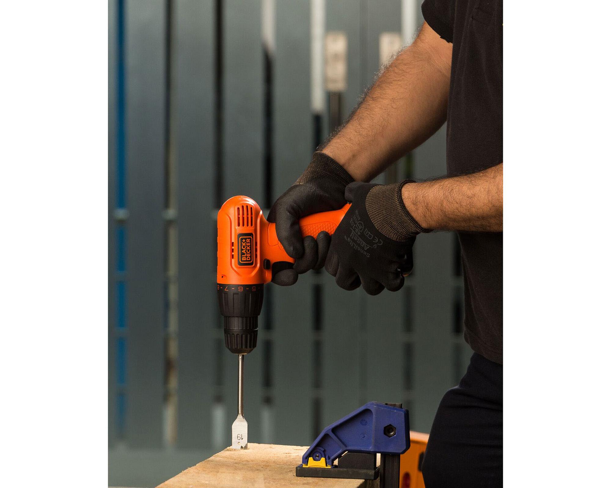 Pack taladro percutor 650W 13 mm + atornillador 12V + maleta + accesorios-4