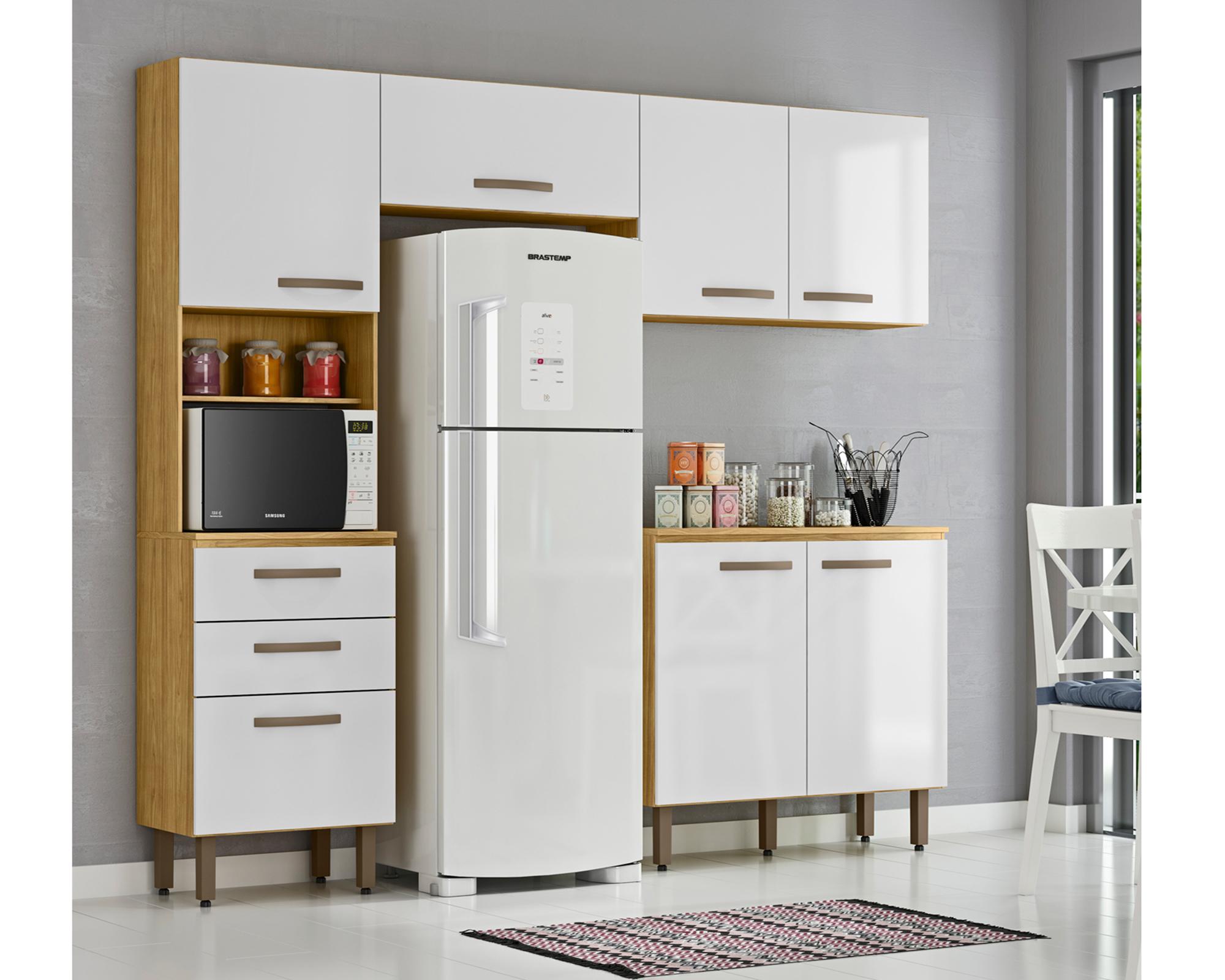 Kit cocina 6 puertas 3 cajones Lana blanco-2