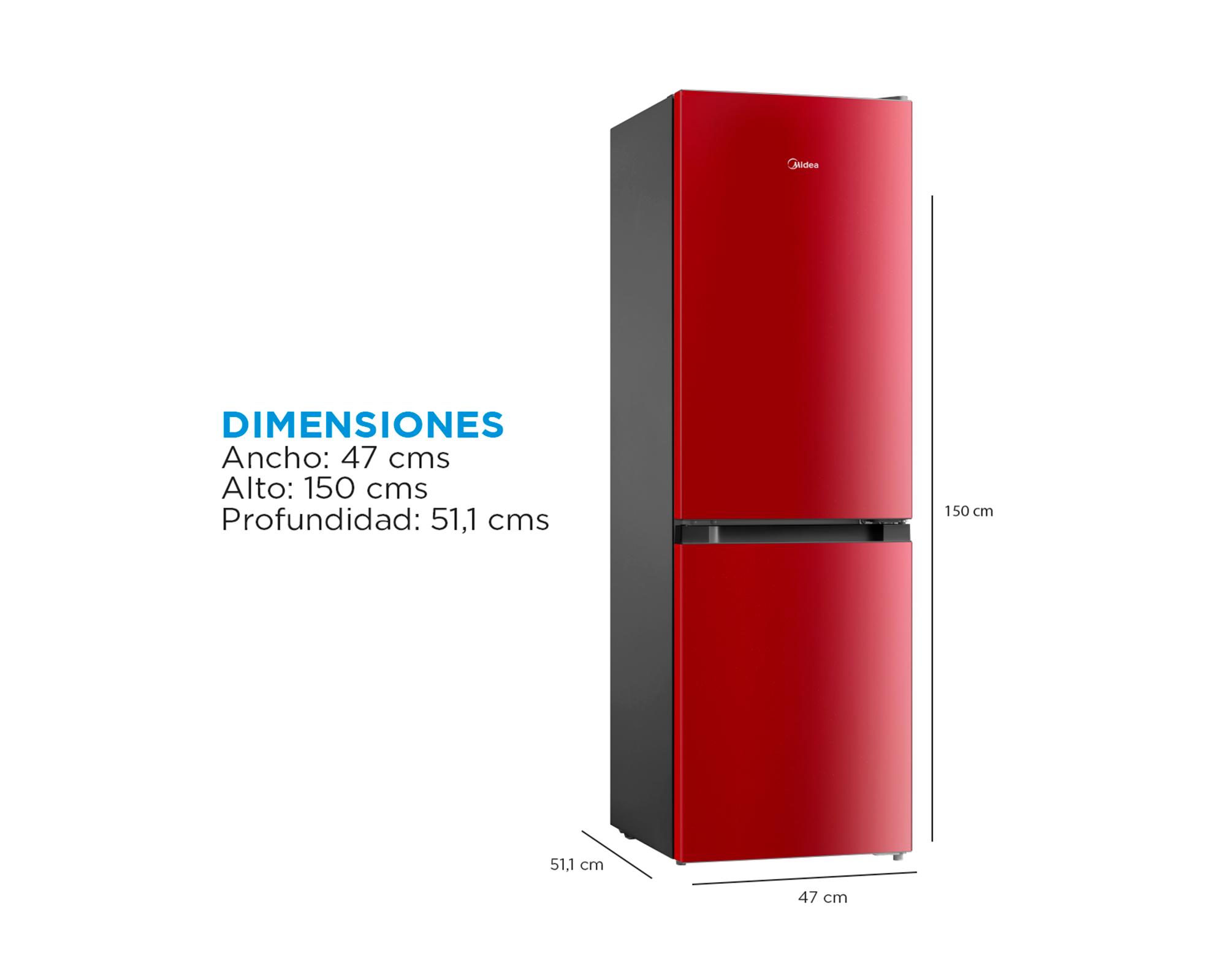 Refrigerador Bottom Freezer frío directo 169 litros rojo-5